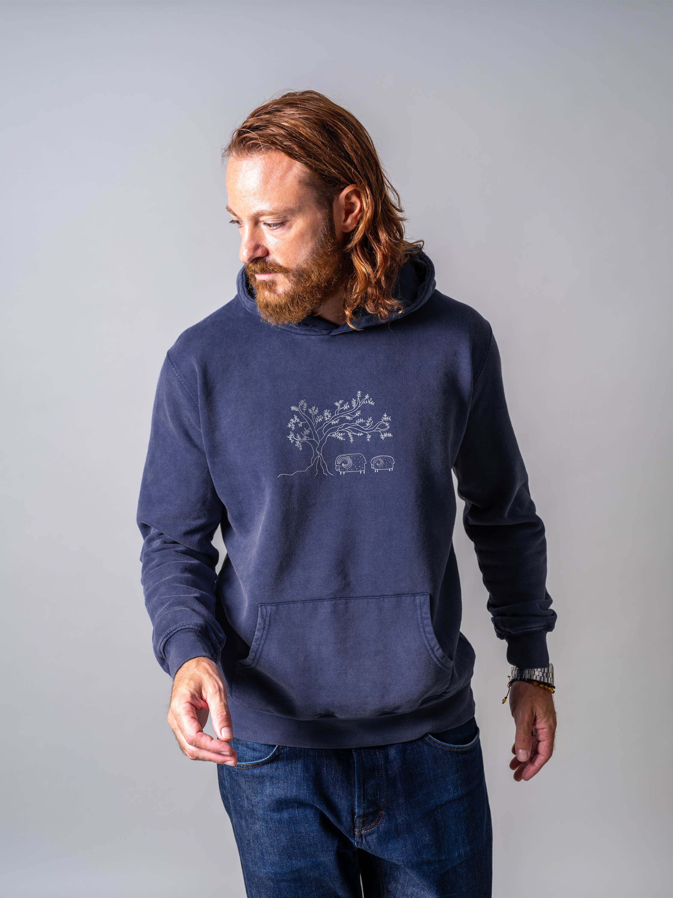Olive Tree & Sheep  - Stonewashed Hoodie