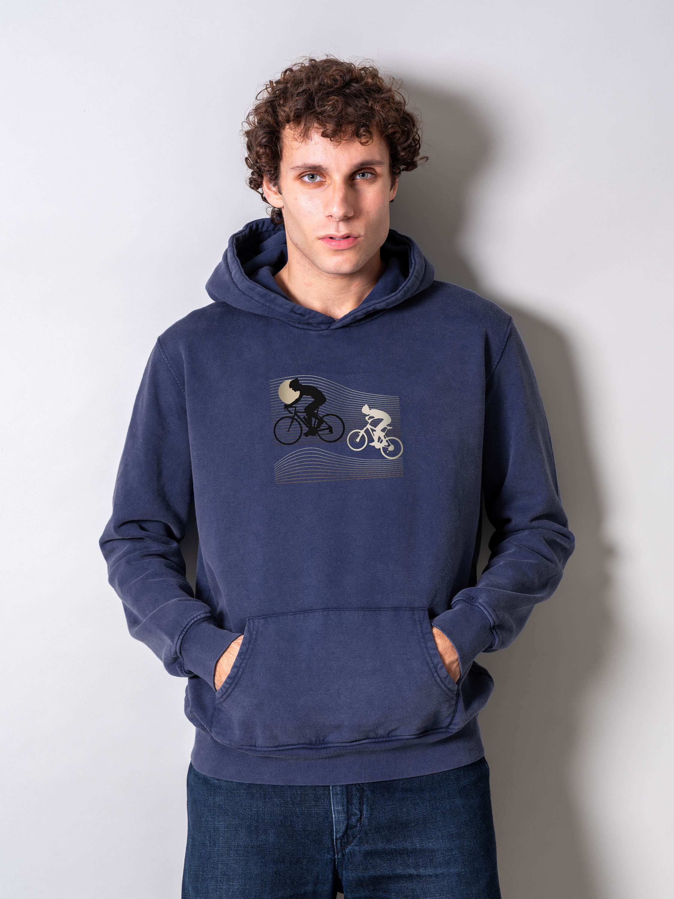 Night Ride Wave  - Stonewashed Hoodie