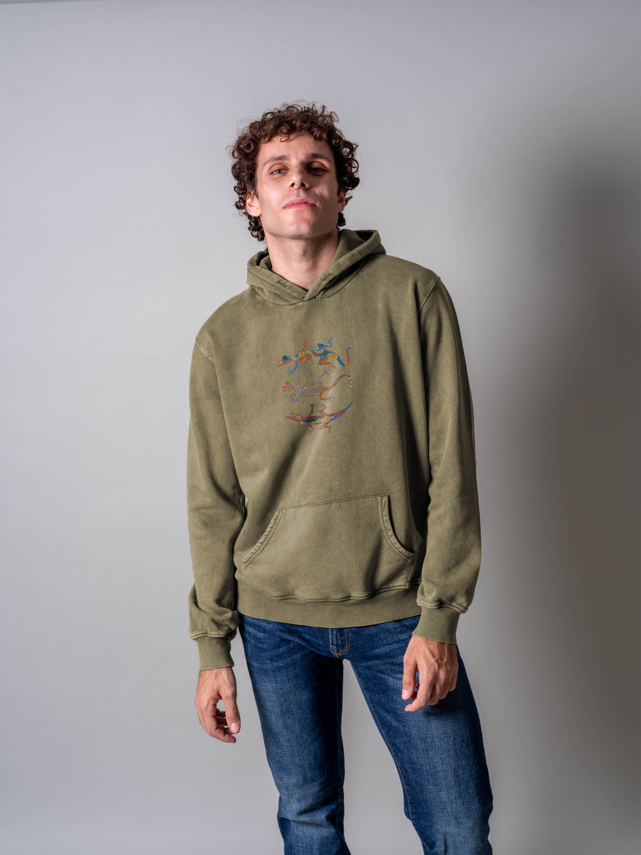 Aegean lizards - Stonewashed Hoodie