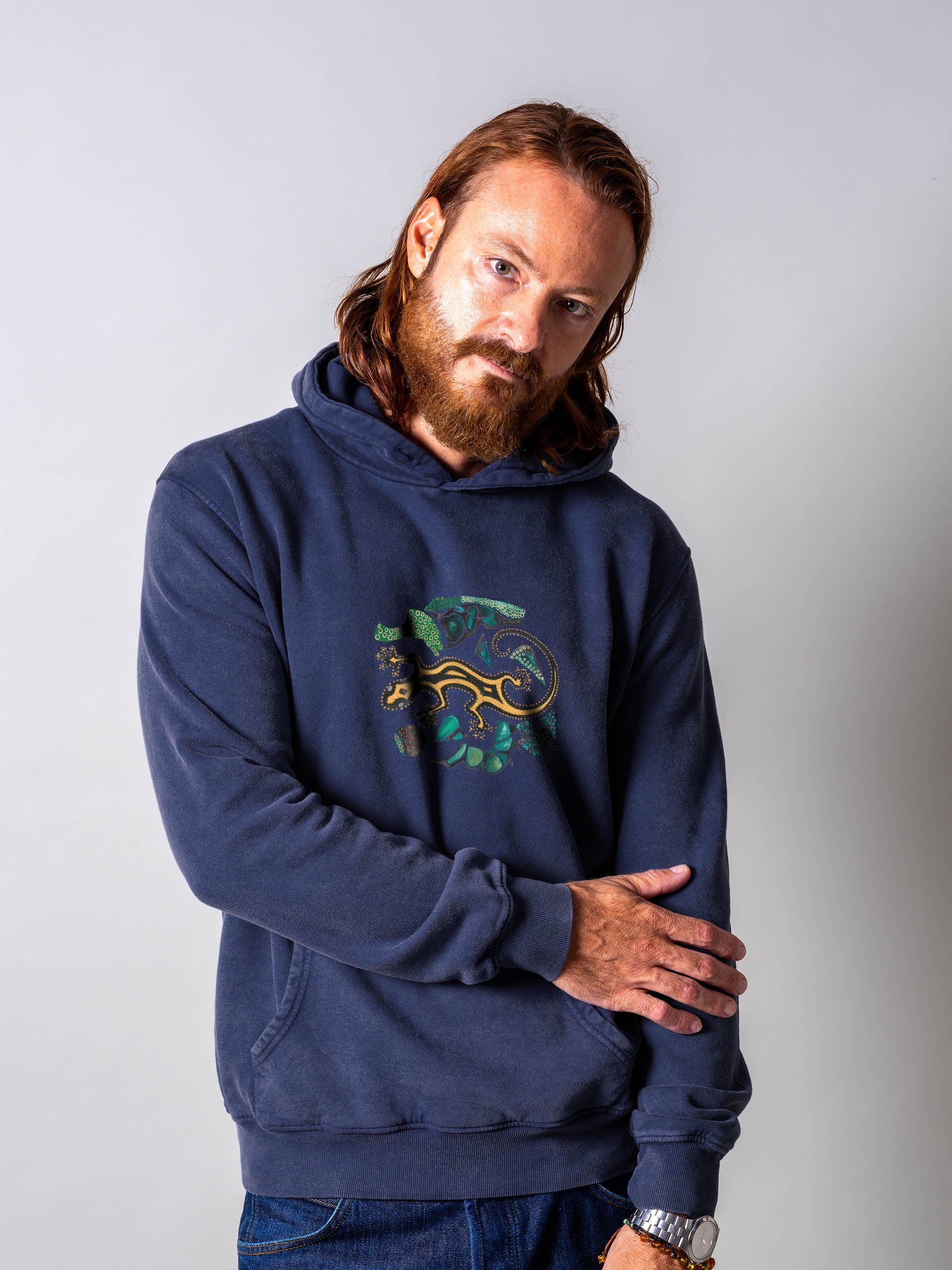 Mosaic Gecko - Stonewashed Hoodie
