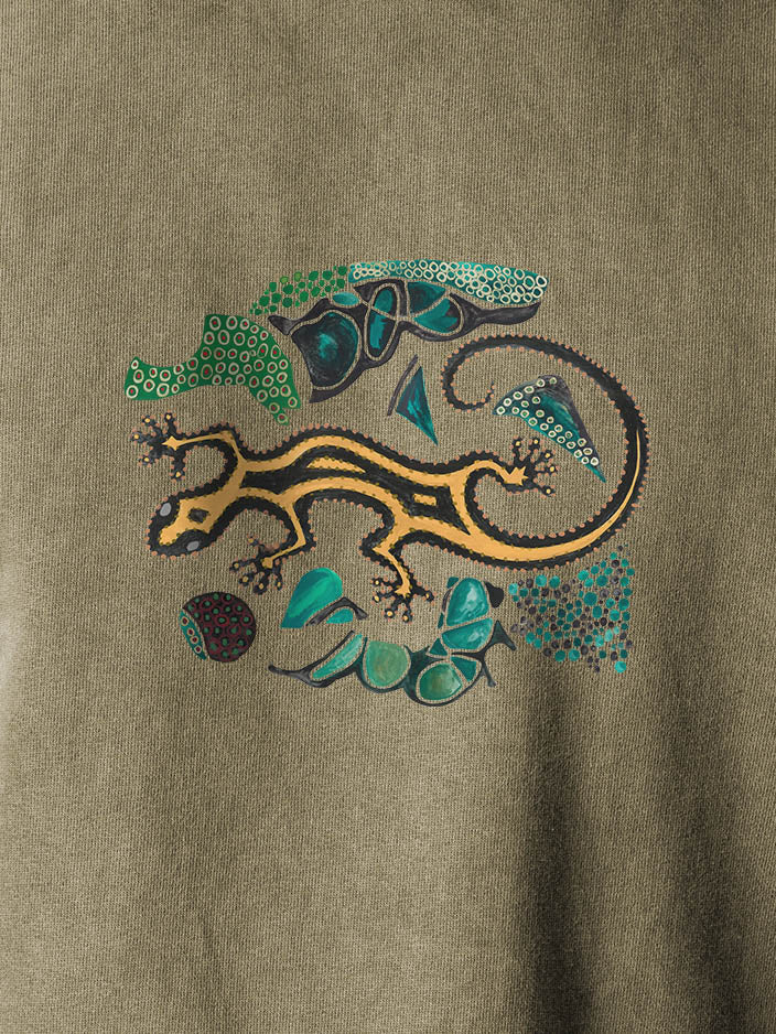 Mosaic Gecko - Stonewashed Hoodie