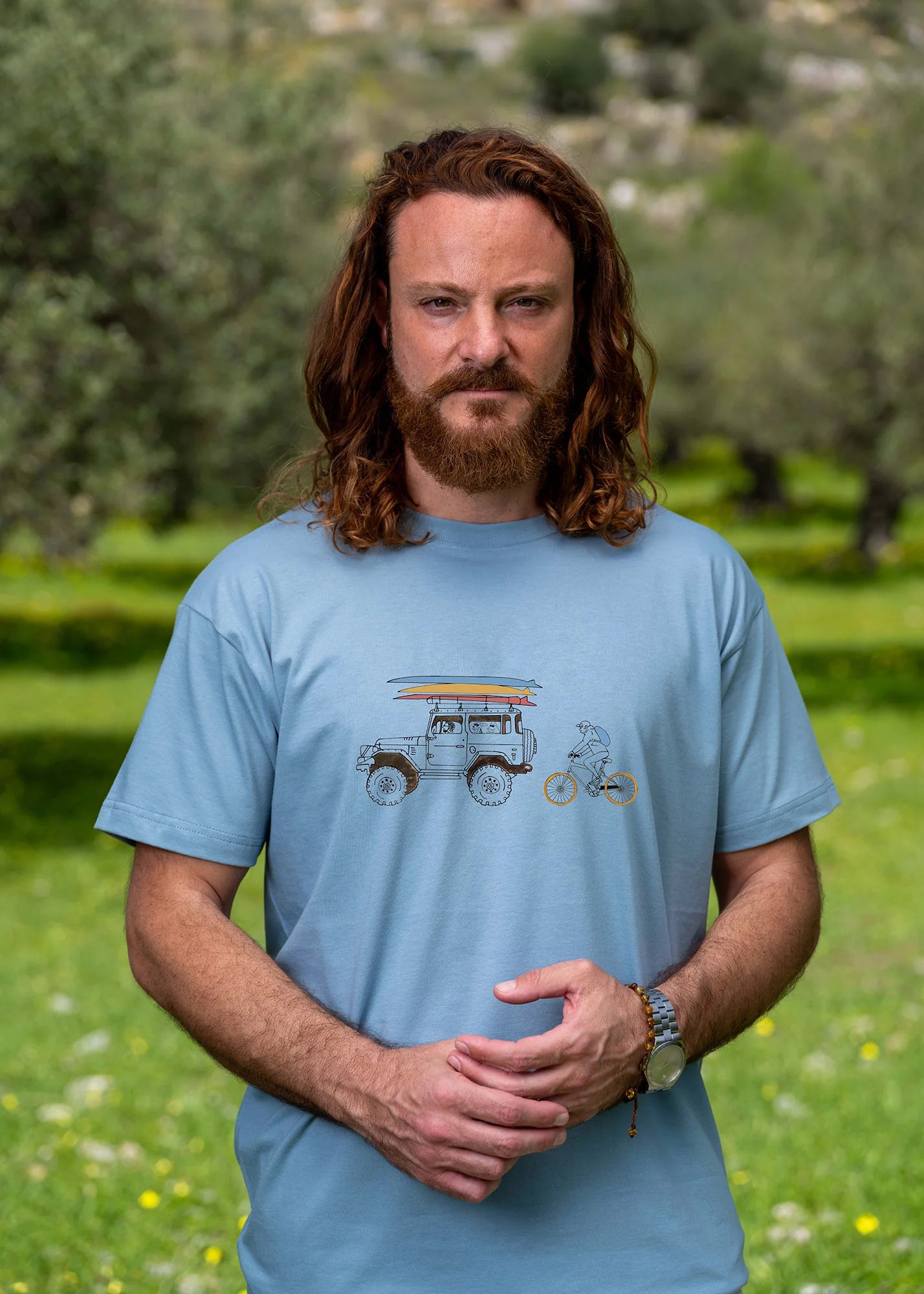 Surf Jeep & Cyclist - T-Shirts