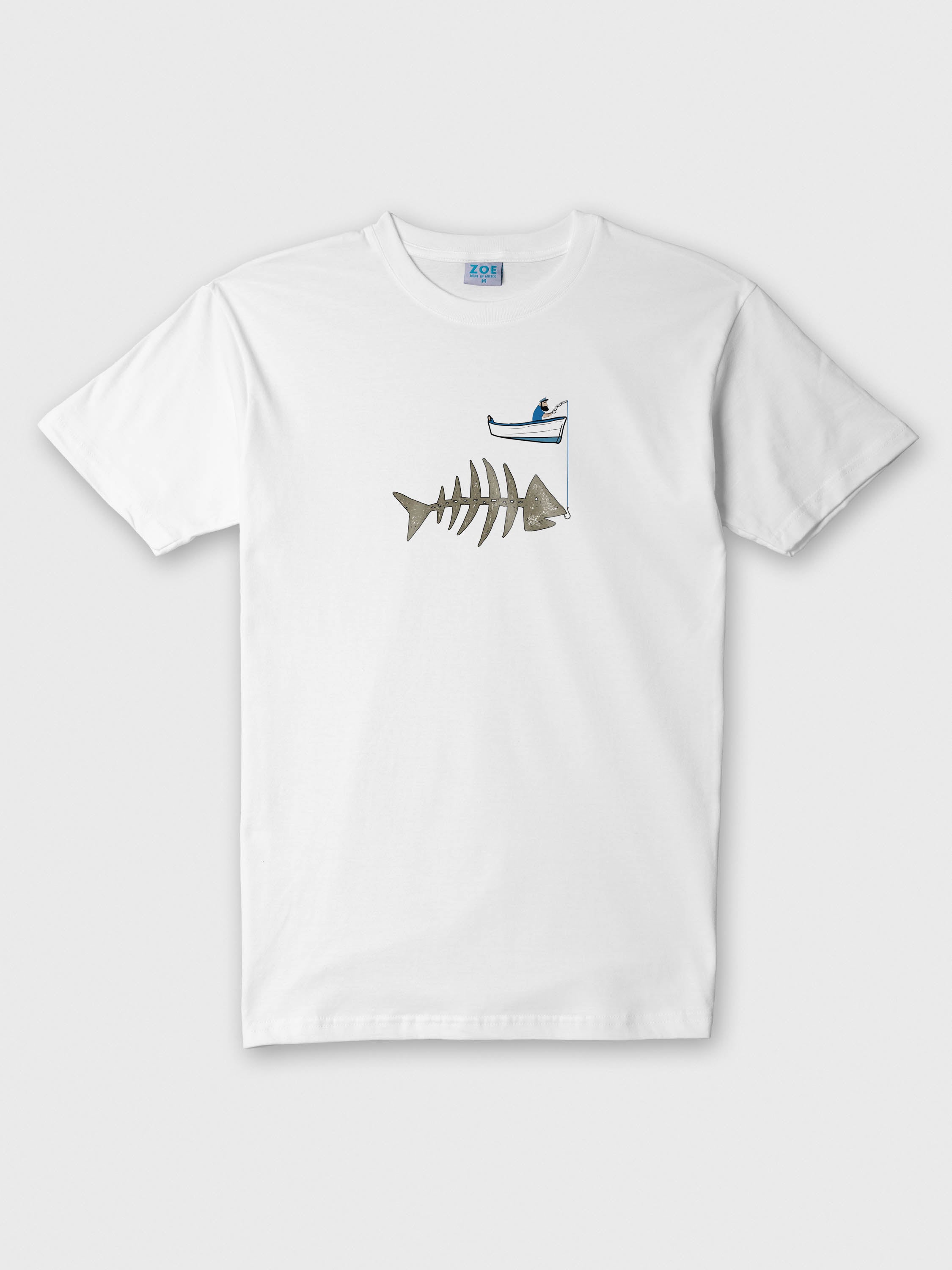 Fishing boat & Fishbone - T-Shirts