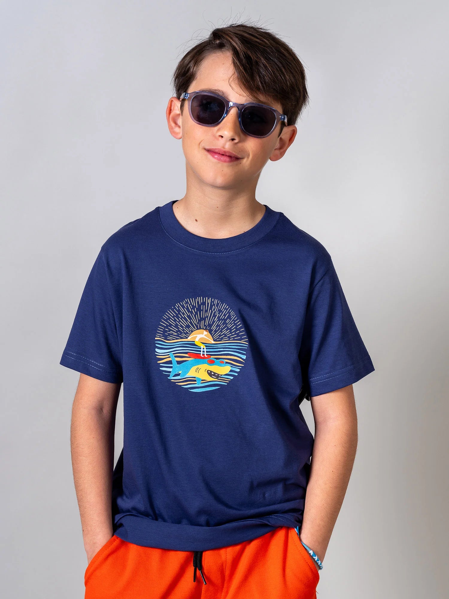 Shark and Surfer Fun - T-Shirts