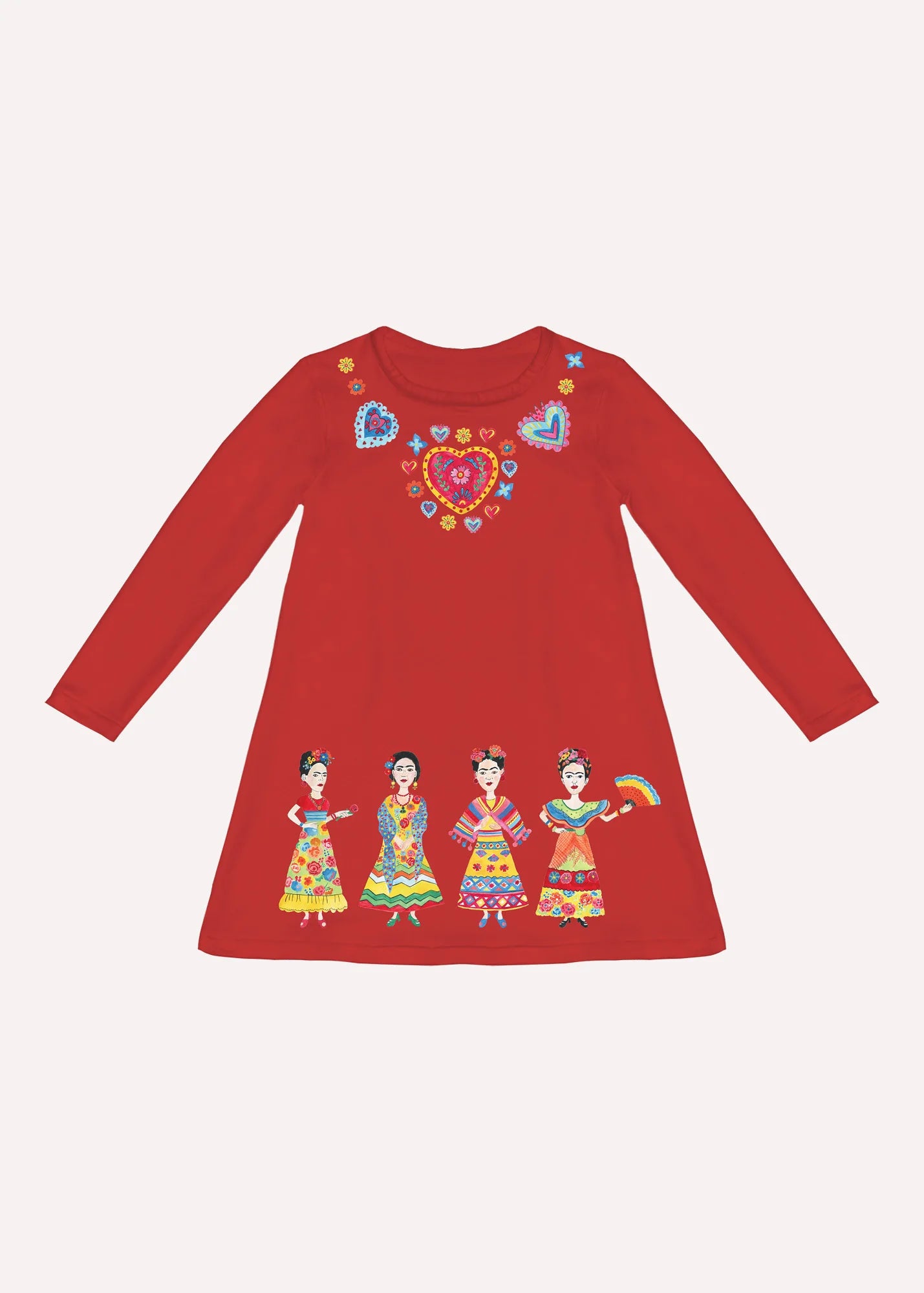 Frida Collage - Long Sleeve Dresses