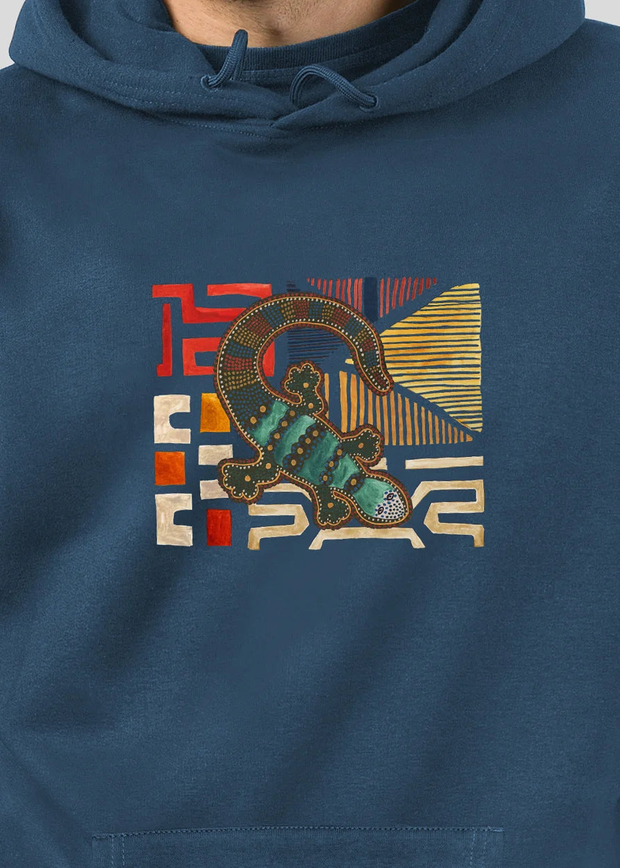 Lizard on abstract - Hoodies