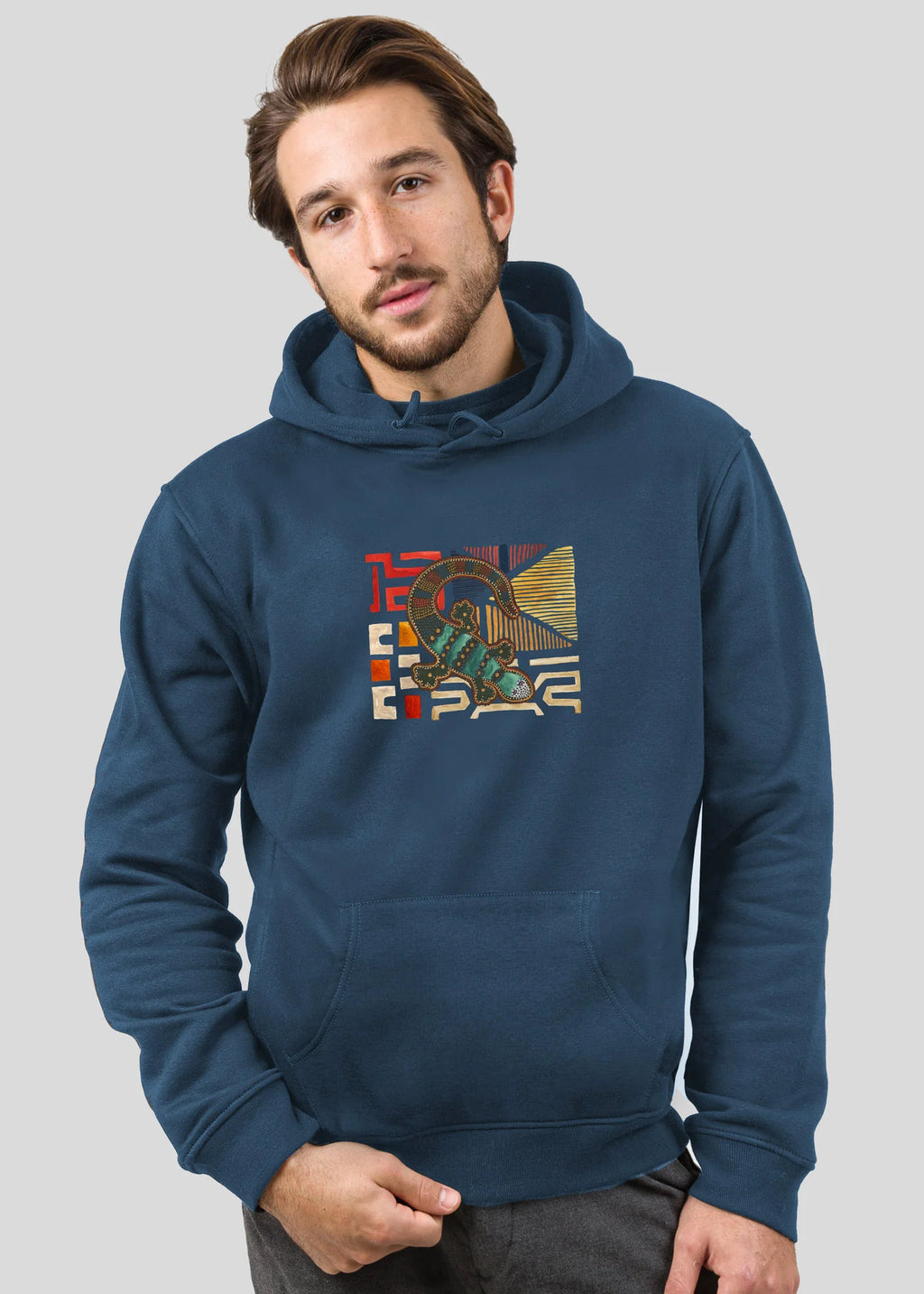 Lizard on abstract - Hoodies