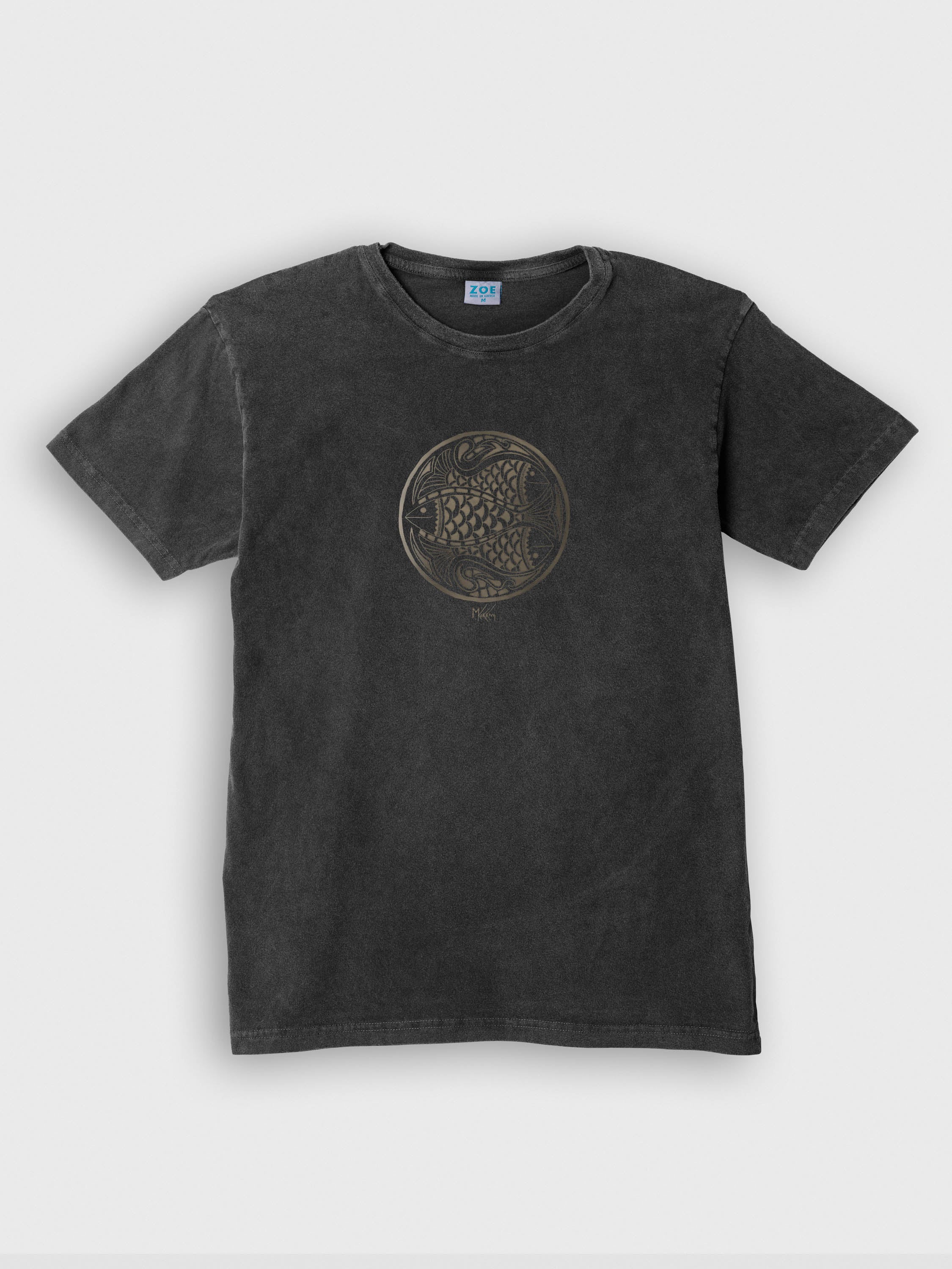 Maria Kokkini - Three Fish in Circle - Stonewashed T-Shirts