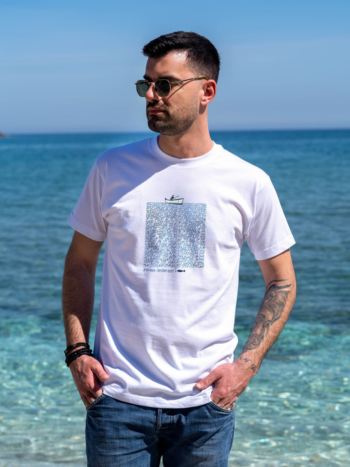 Of the Aegean - Odysseas Elytis Poetry Design - T-Shirts