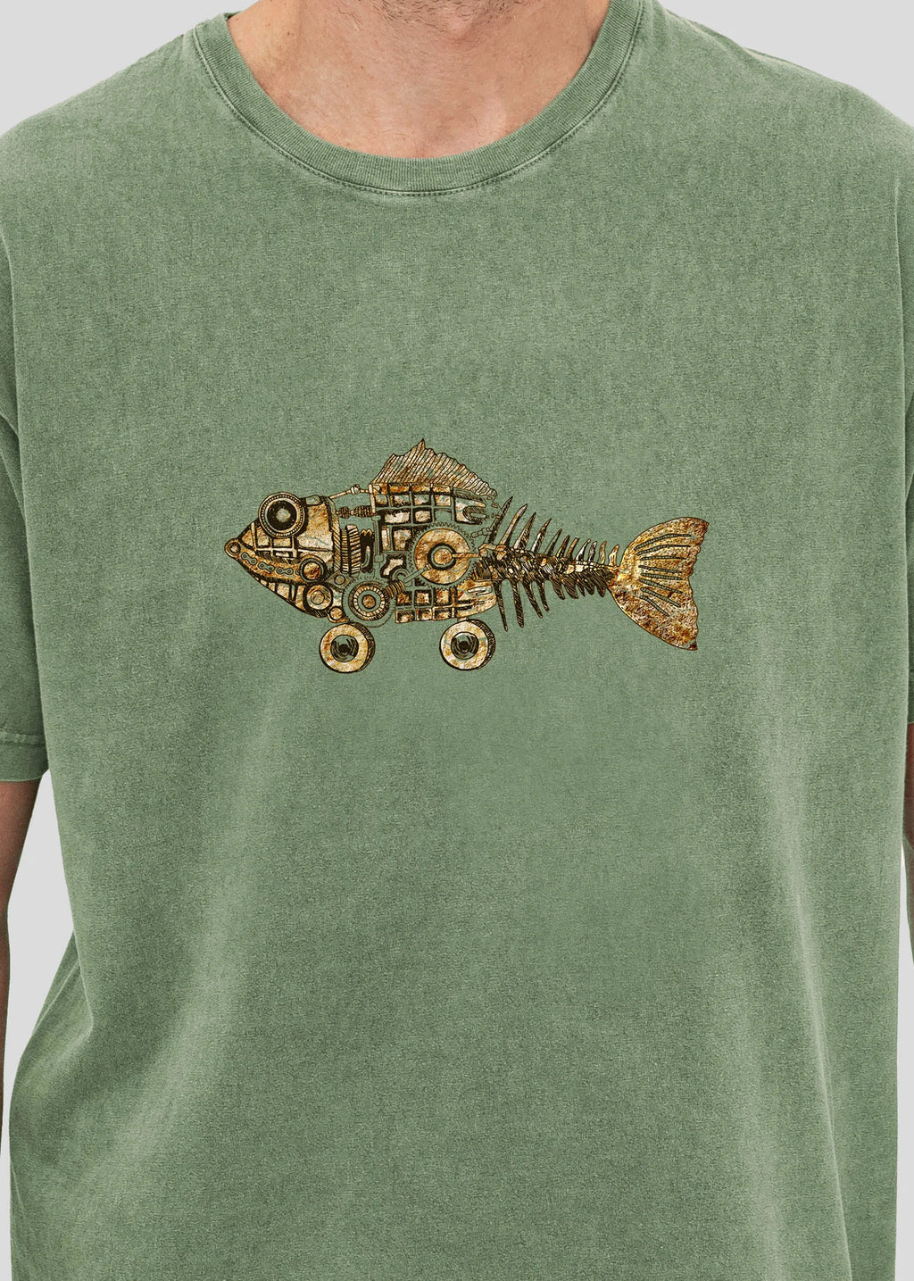 Golden gears of the Deep - Stonewashed T-Shirts