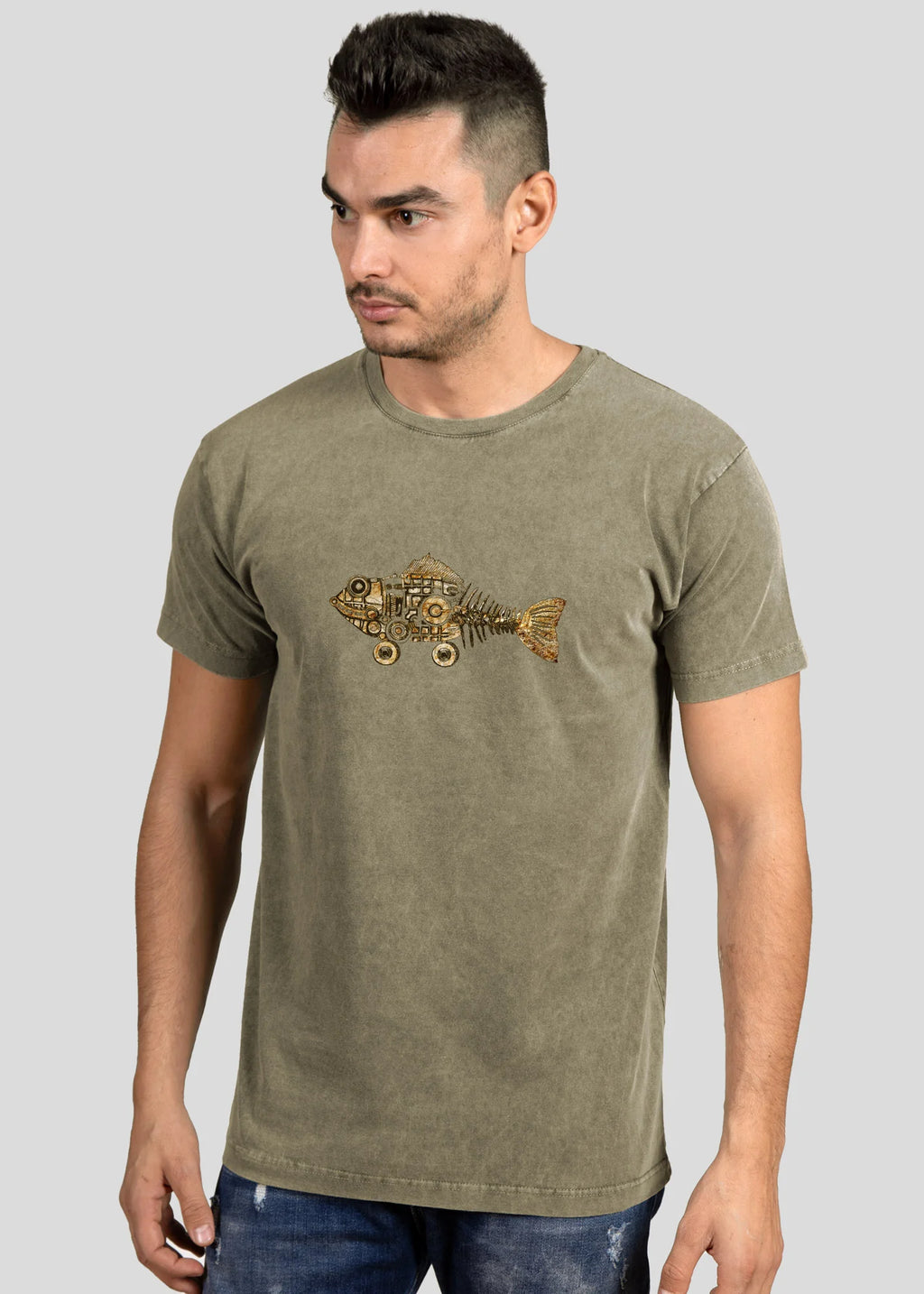 Golden gears of the Deep - Stonewashed T-Shirts