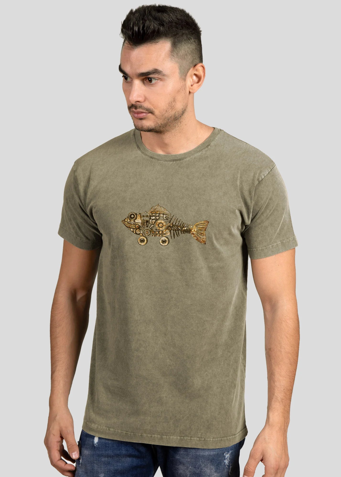 Golden gears of the Deep - Stonewashed T-Shirts