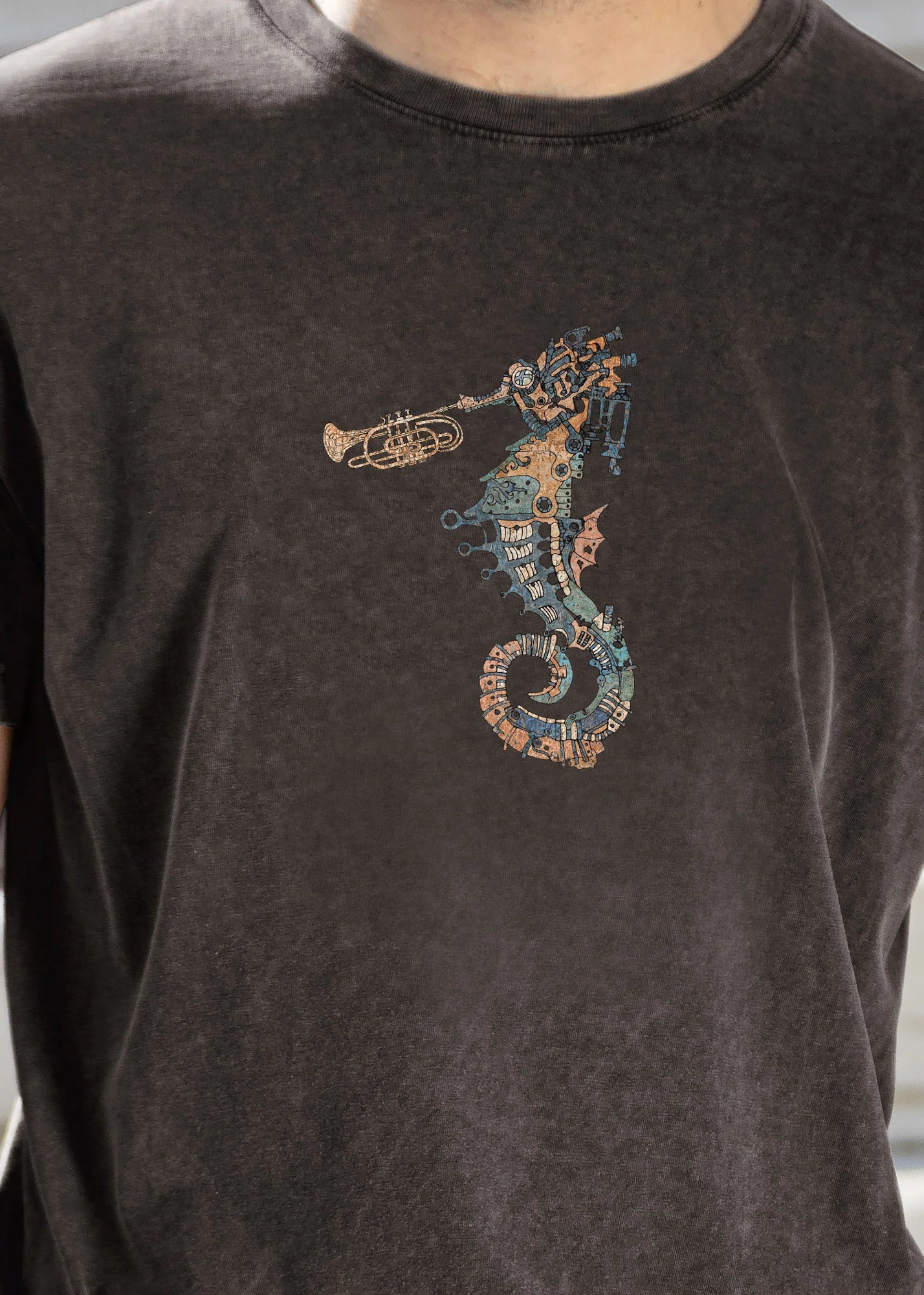 Ballad of the mechanical seahorse - Stonewashed T-Shirts