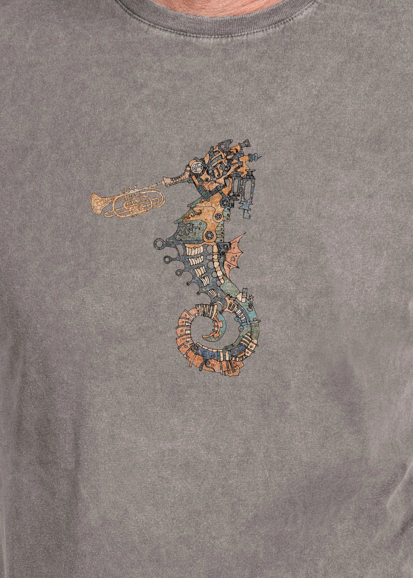 Ballad of the mechanical seahorse - Stonewashed T-Shirts