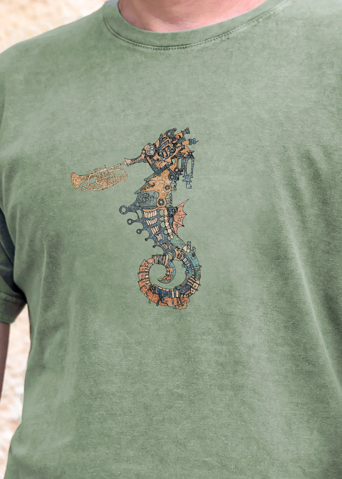 Ballad of the mechanical seahorse - Stonewashed T-Shirts