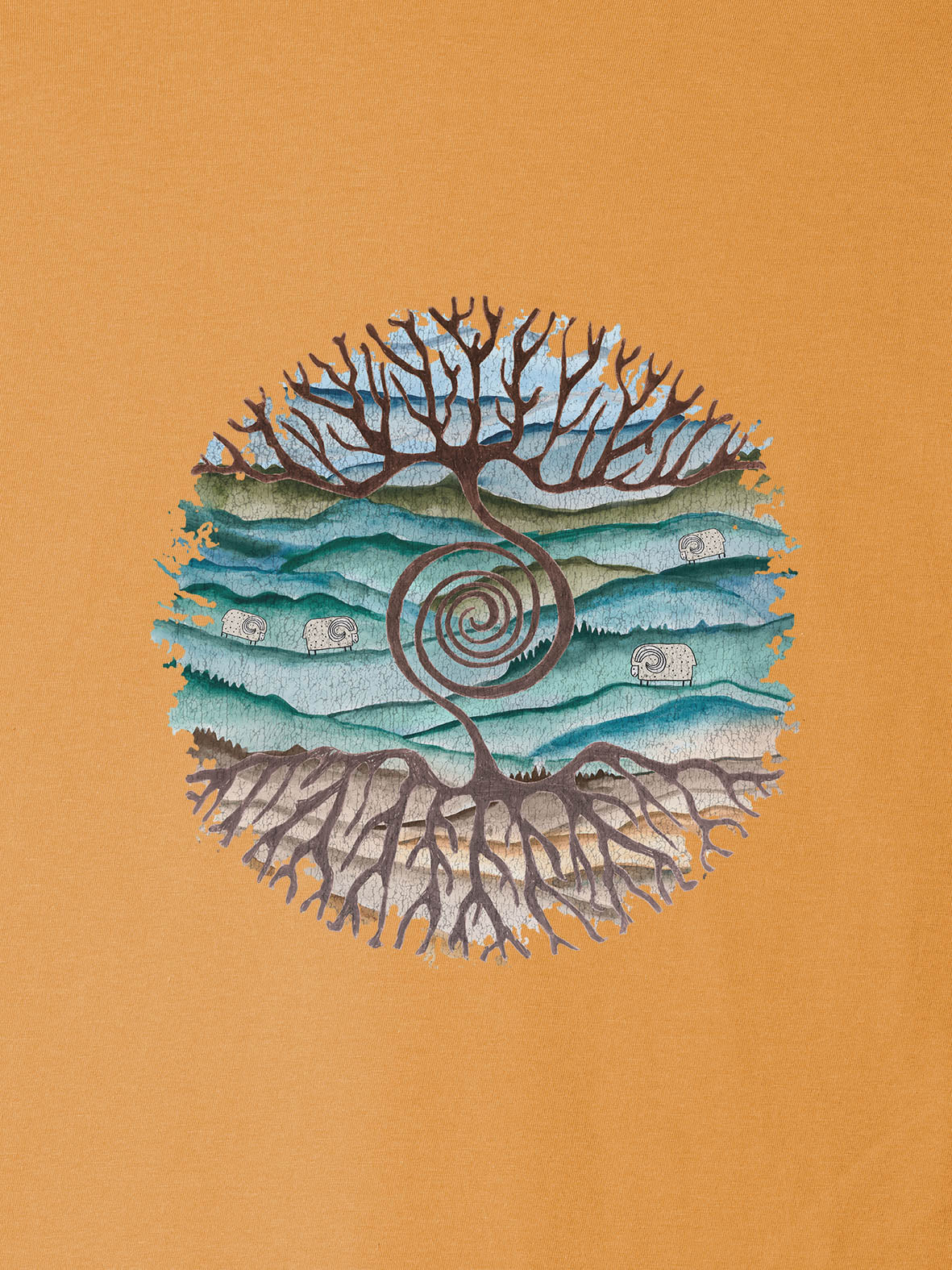 Tree rooted in Cretan landscape - T-Shirts