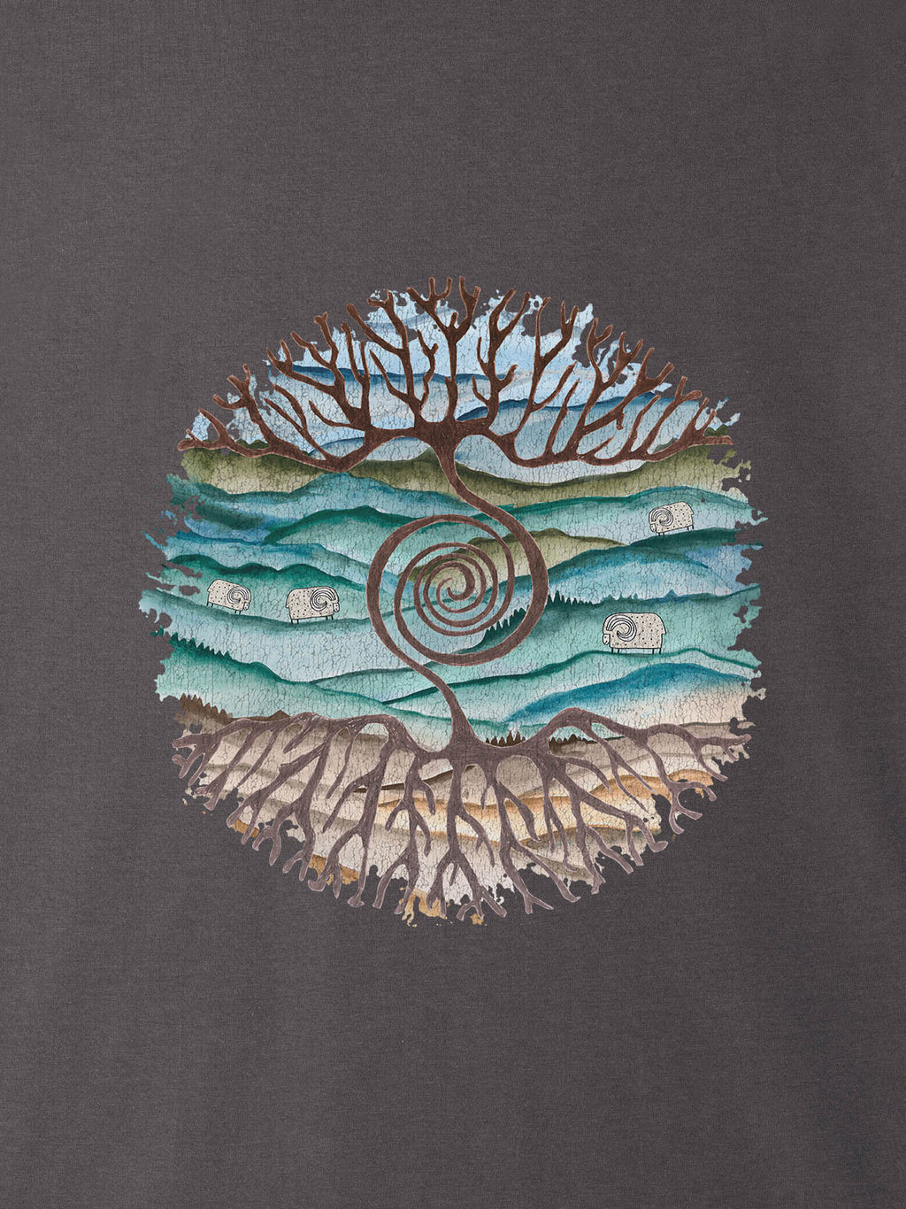 Tree rooted in Cretan landscape - T-Shirts