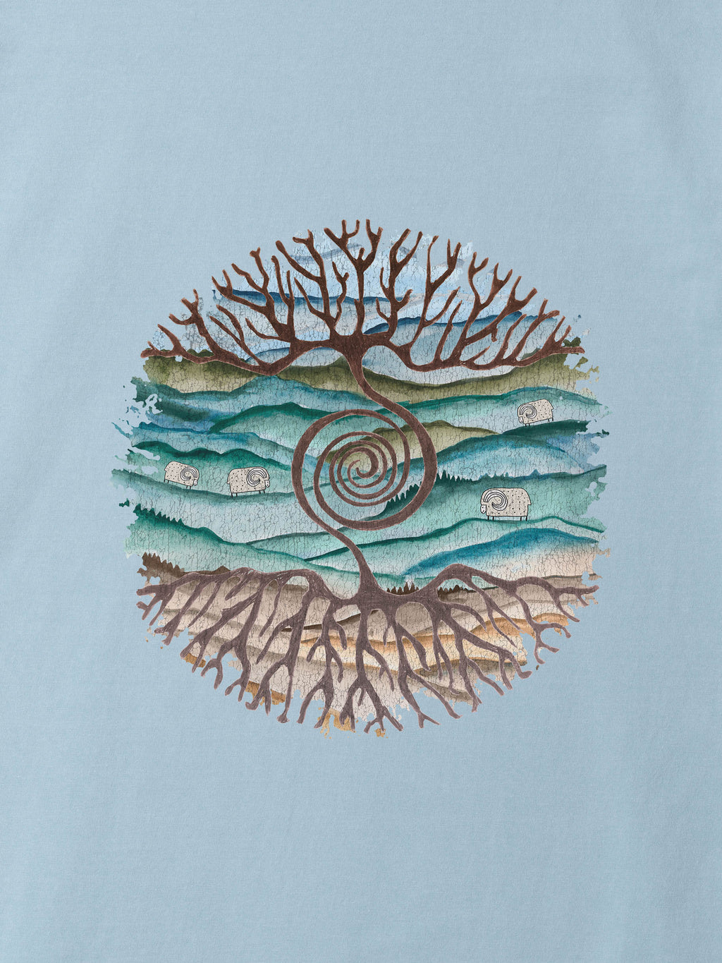 Tree rooted in Cretan landscape - Stonewashed T-Shirts