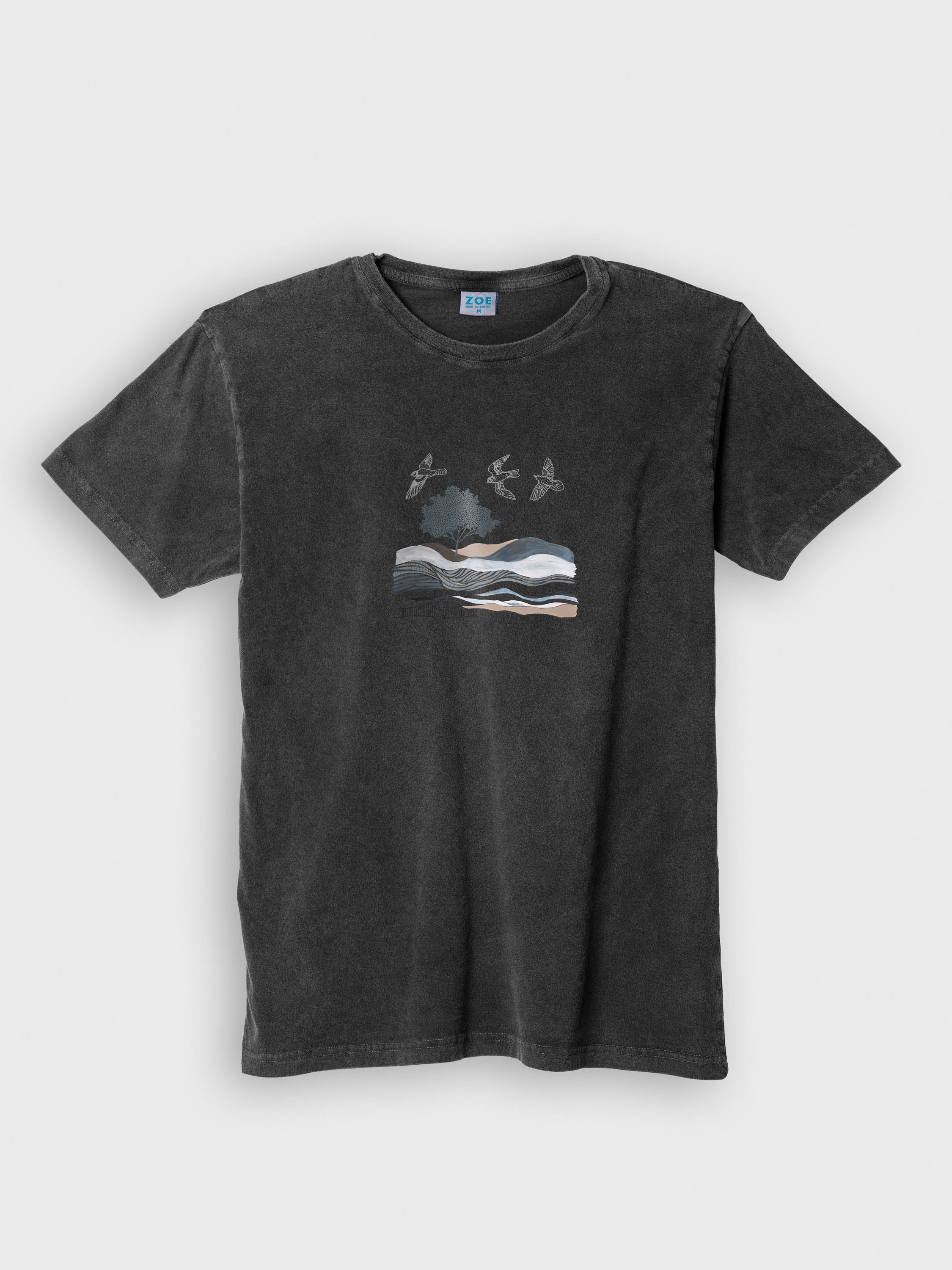 Abstract Mountain & Sea Landscape Art - Stonewashed T-Shirts