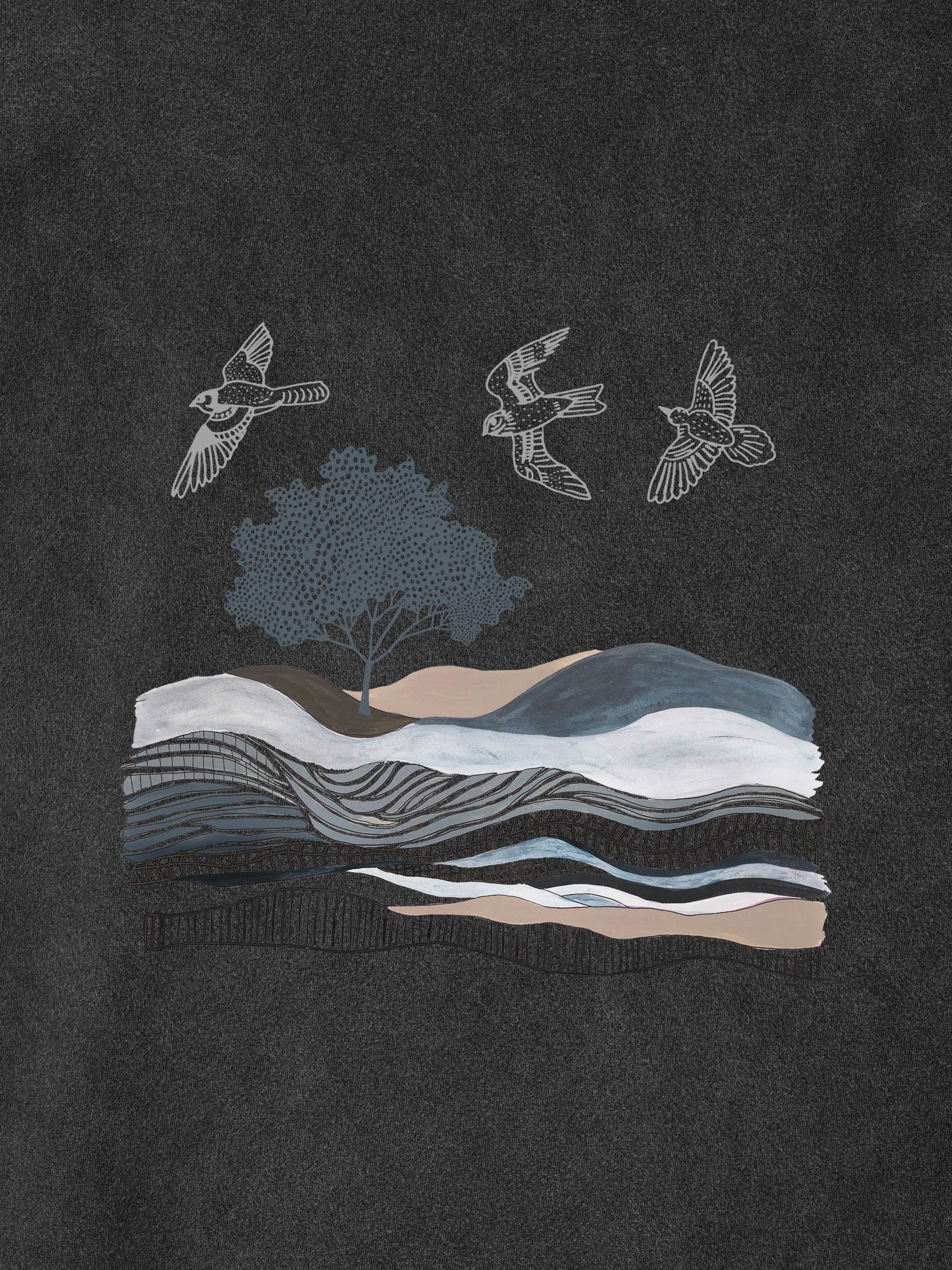 Abstract Mountain & Sea Landscape Art - Stonewashed T-Shirts