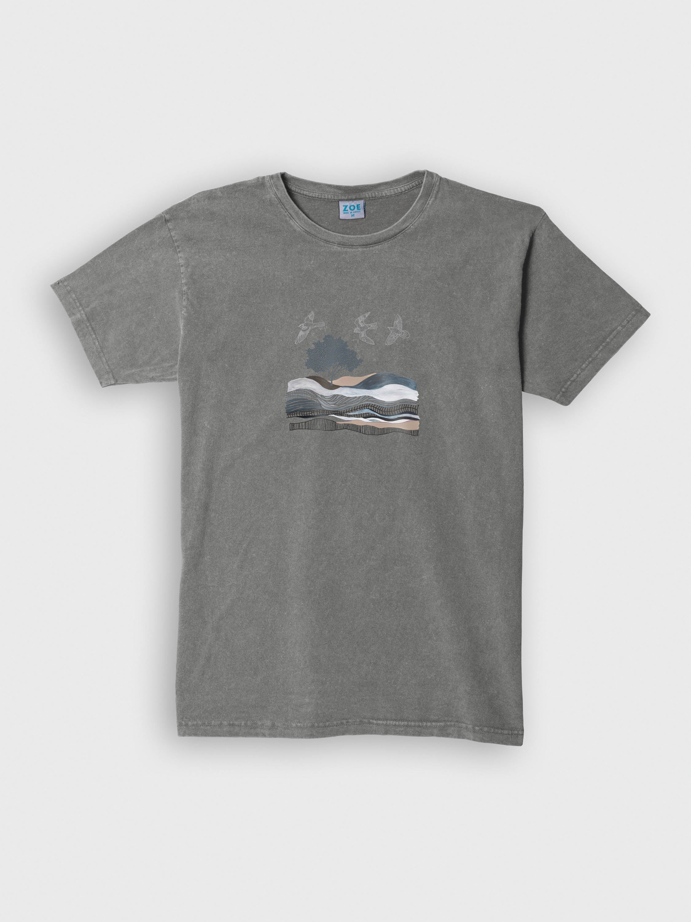 Abstract Mountain & Sea Landscape Art - Stonewashed T-Shirts