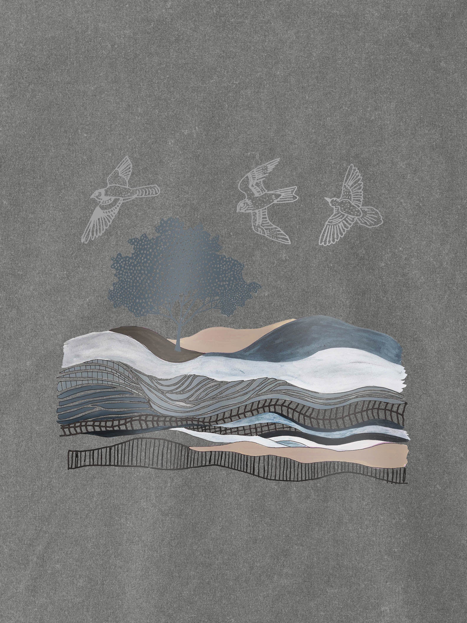 Abstract Mountain & Sea Landscape Art - Stonewashed T-Shirts