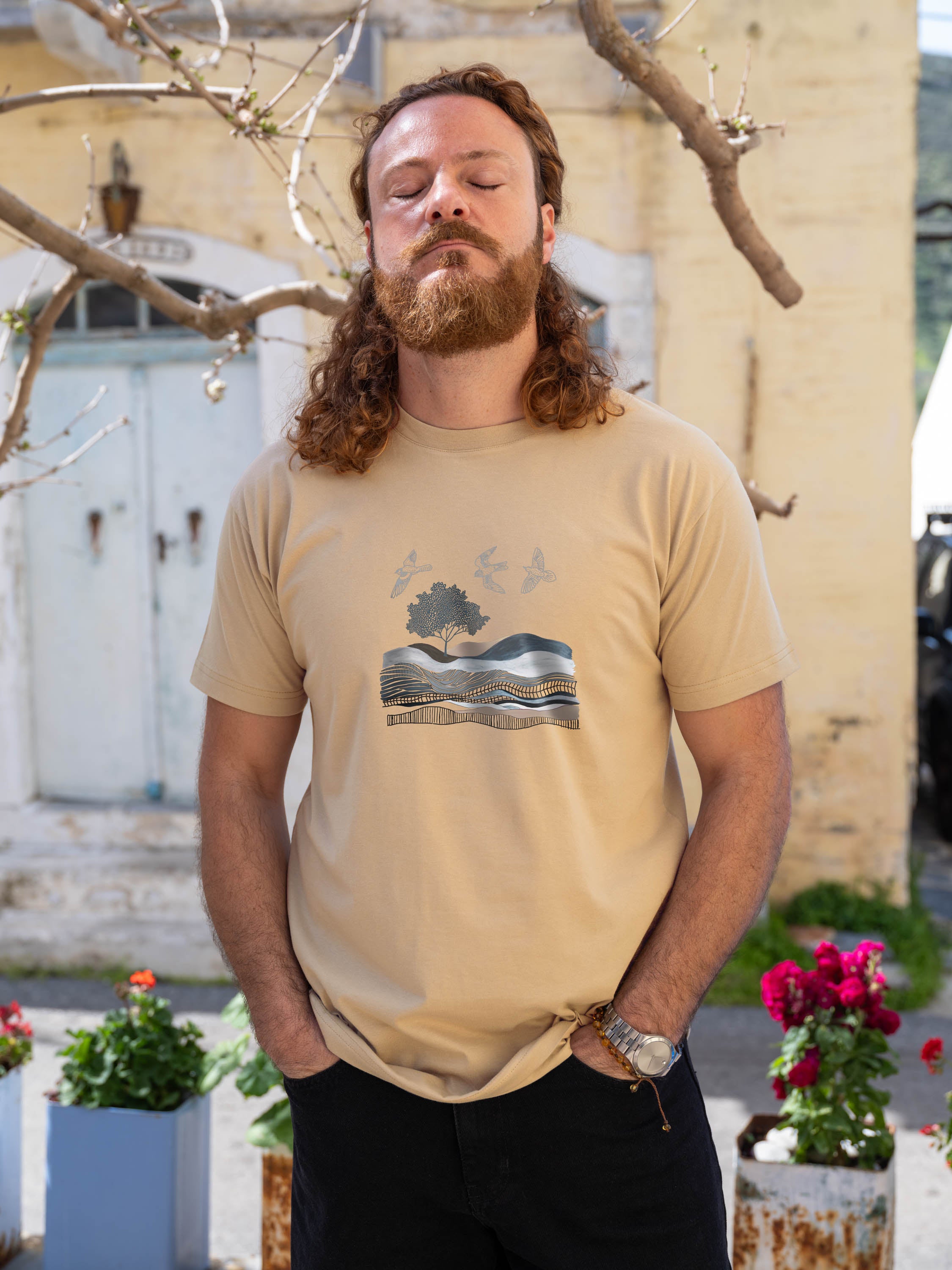 Αφηρημένο Σχέδιο Βουνό & Θάλασσα - Μπλούζες