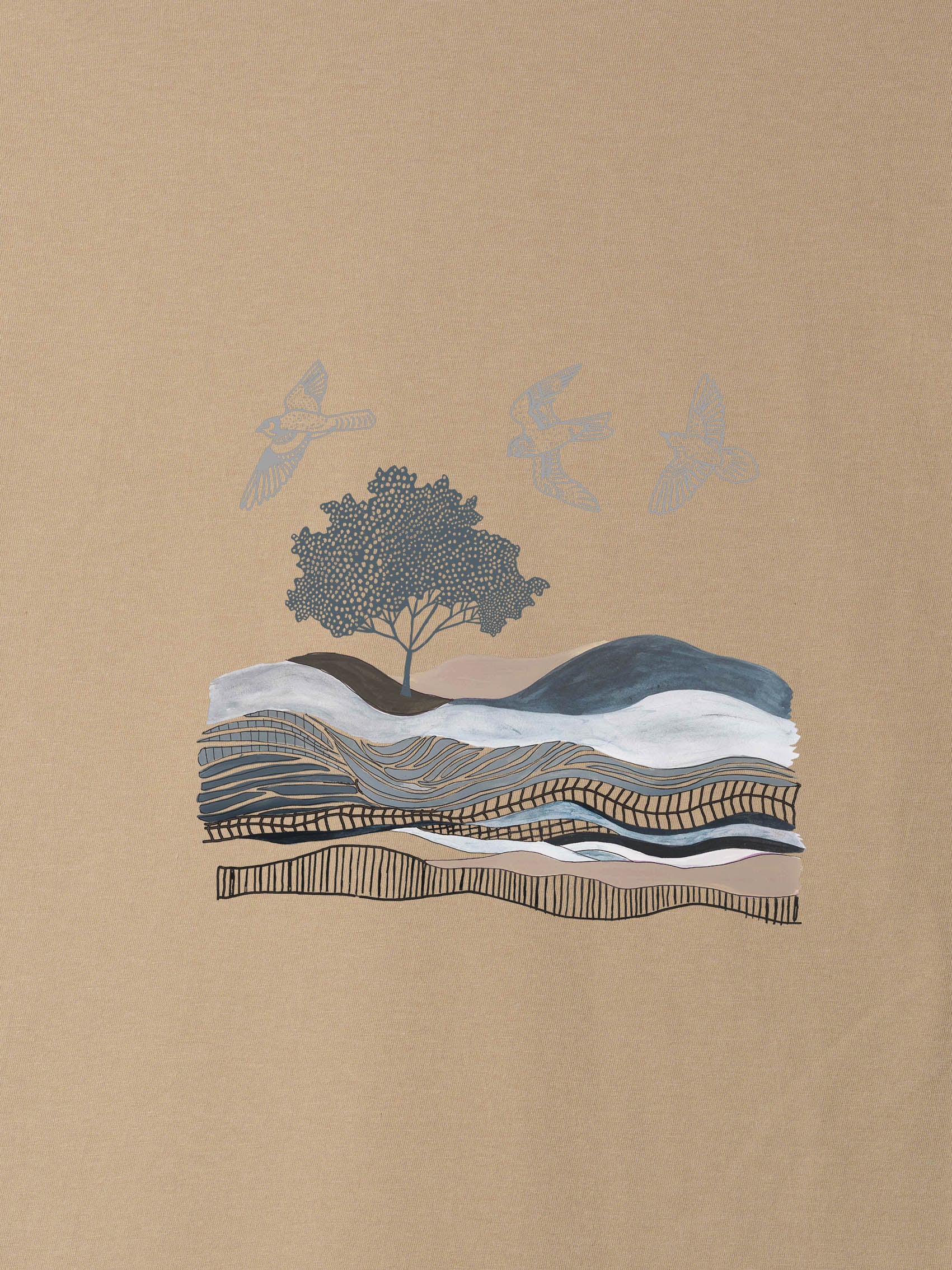 Αφηρημένο Σχέδιο Βουνό & Θάλασσα - Μπλούζες