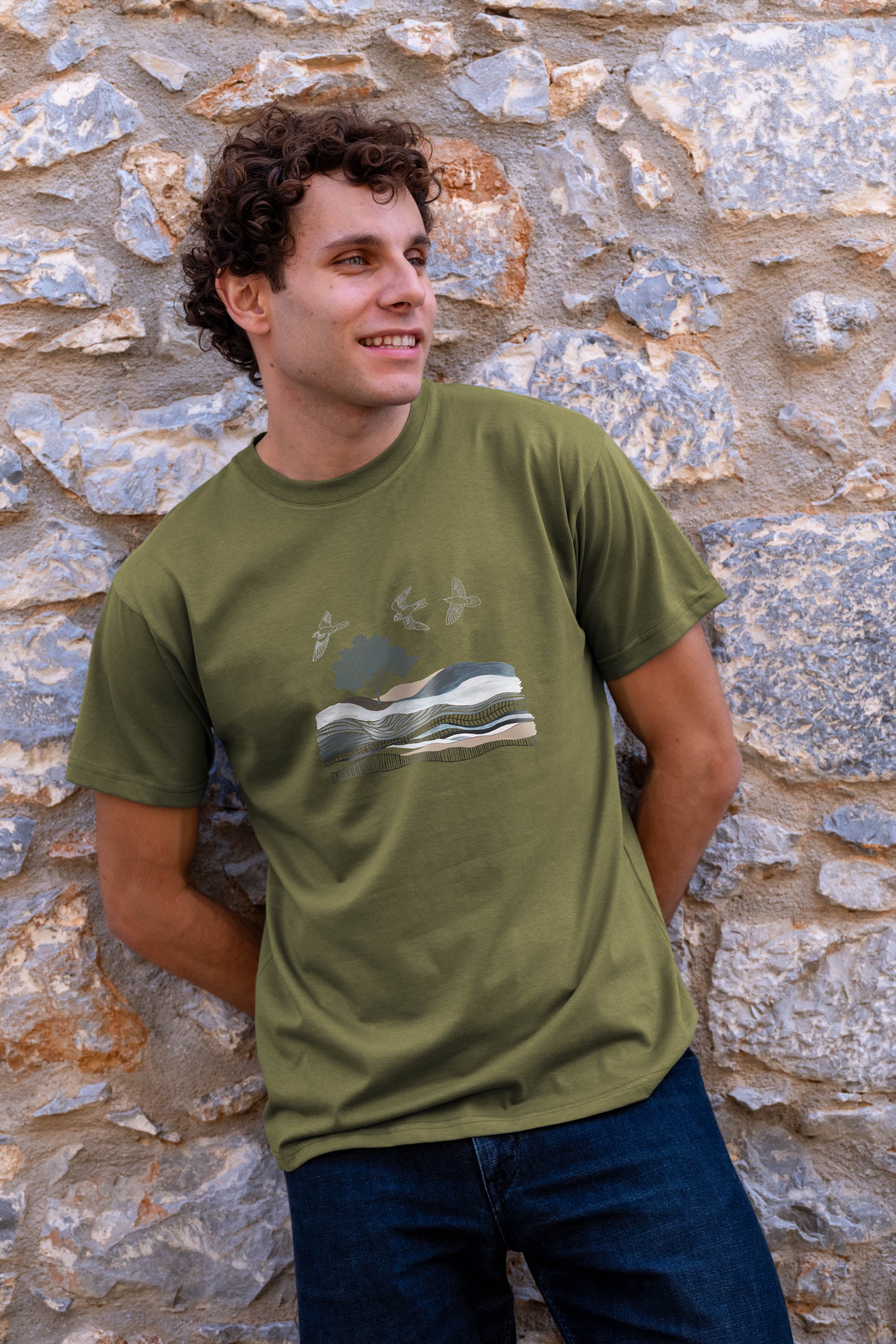 Abstract Mountain & Sea Landscape Art - T-Shirts
