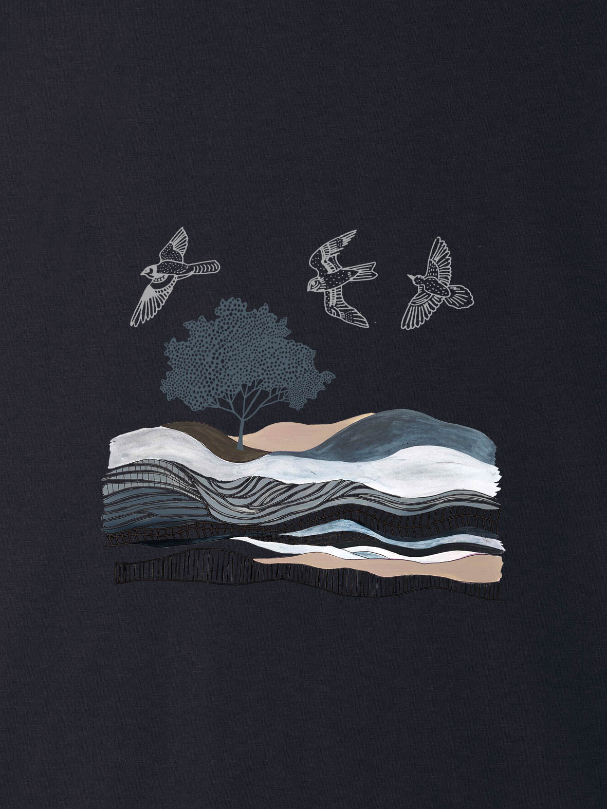 Abstract Mountain & Sea Landscape Art - T-Shirts