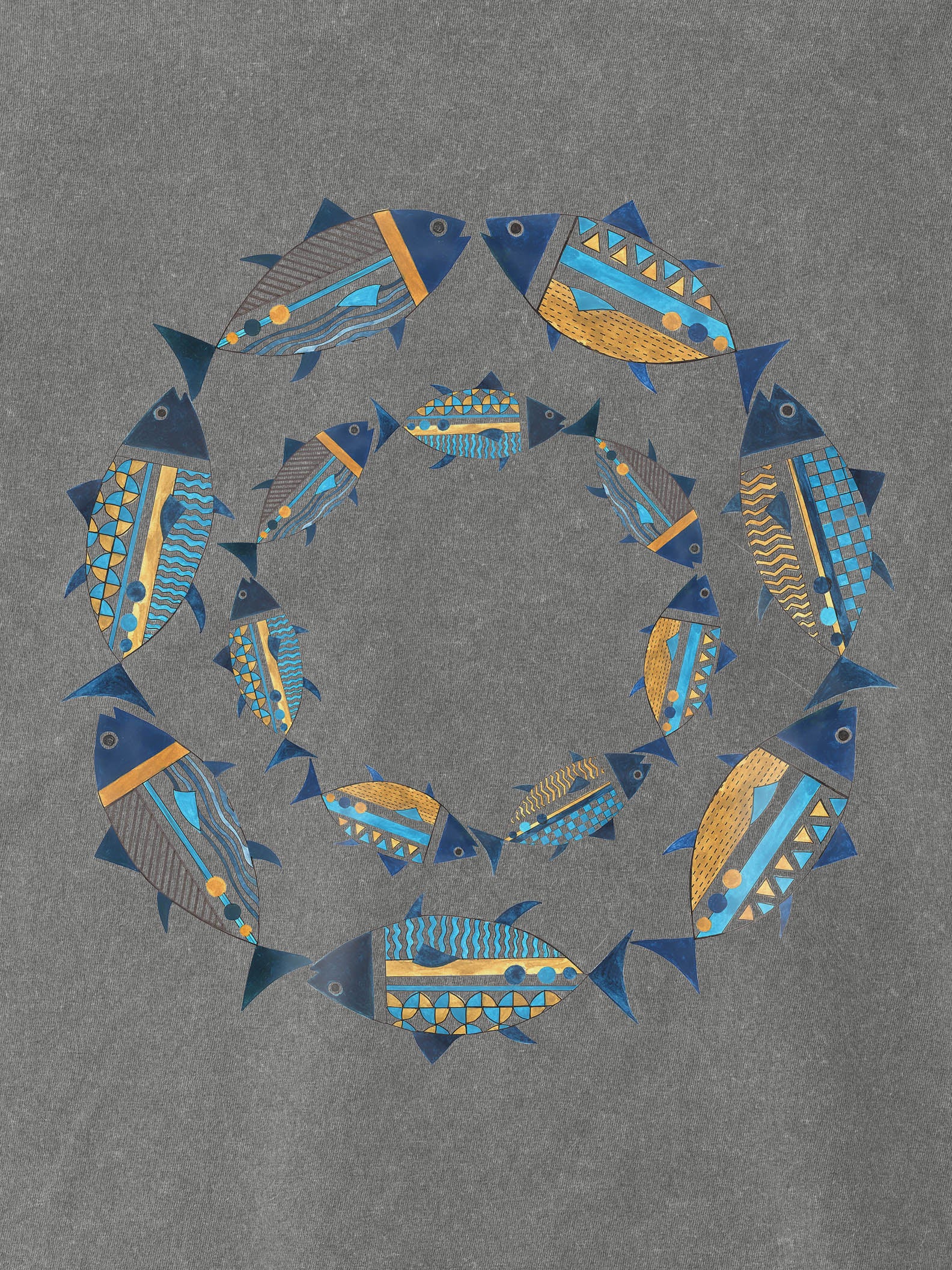 Mediterranean Fish Mandala - Stonewashed T-Shirts