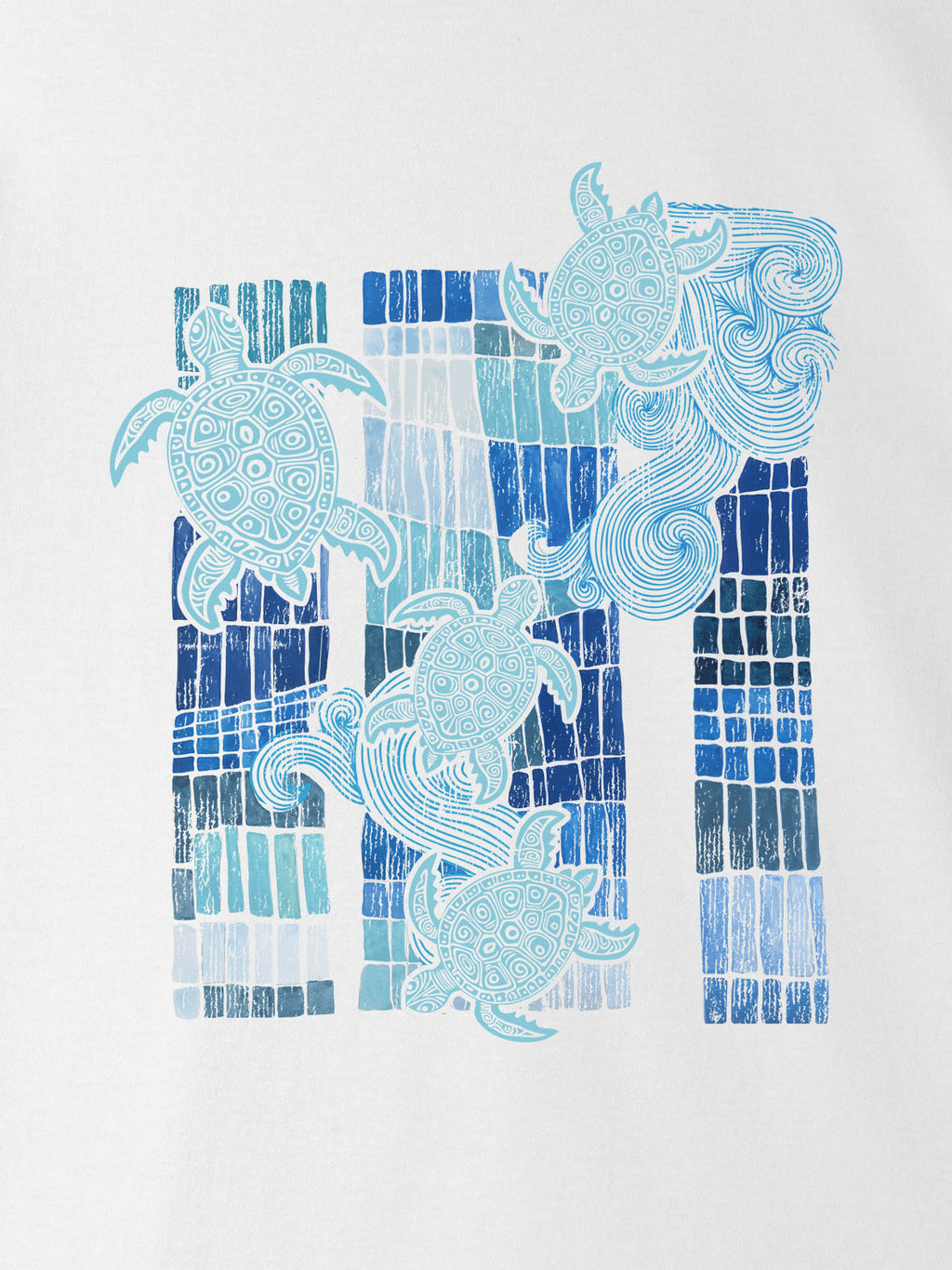 Sea Turtle Wave Tile - T-Shirts