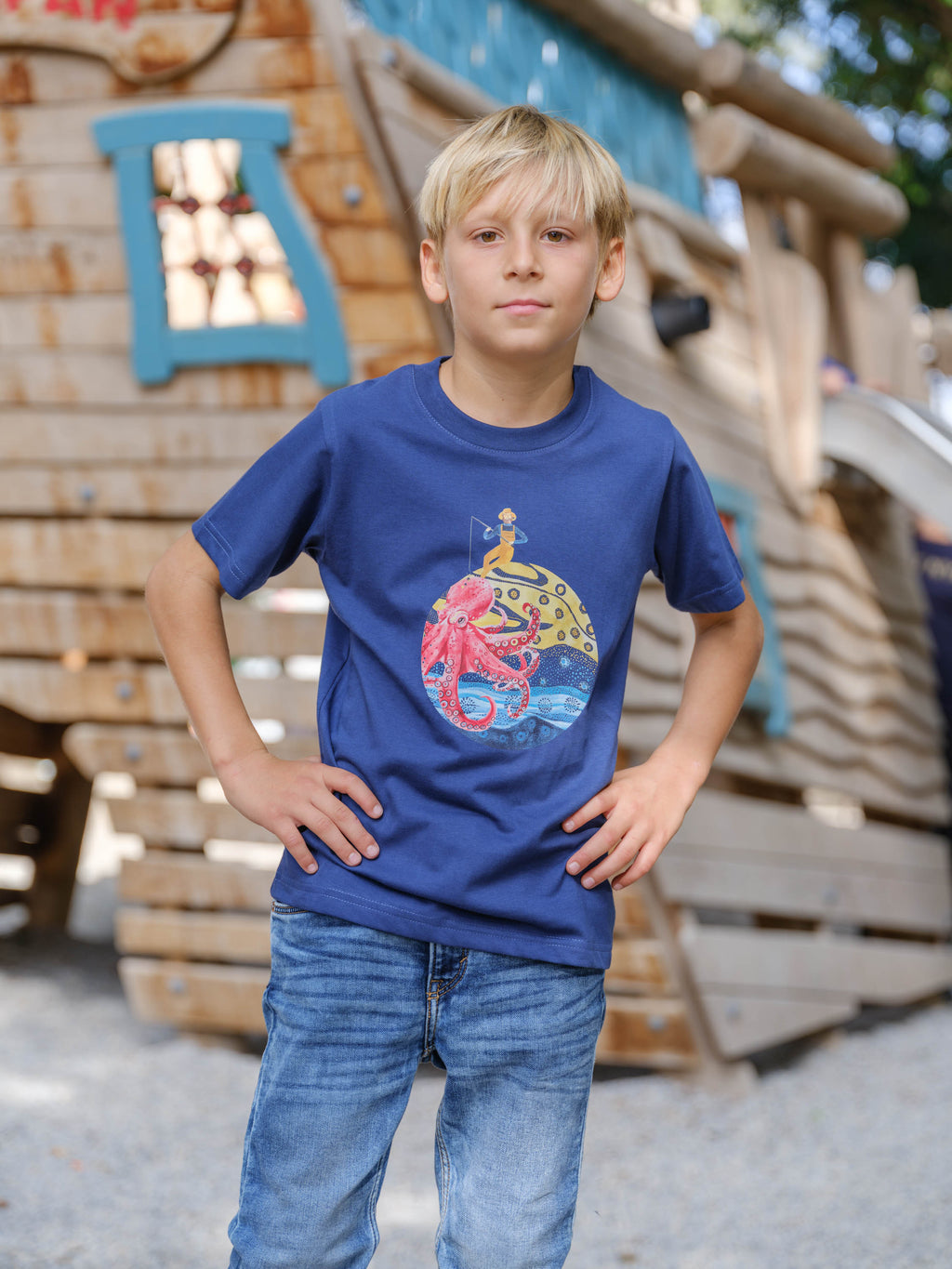 Octopus Moon Ocean - T-Shirts