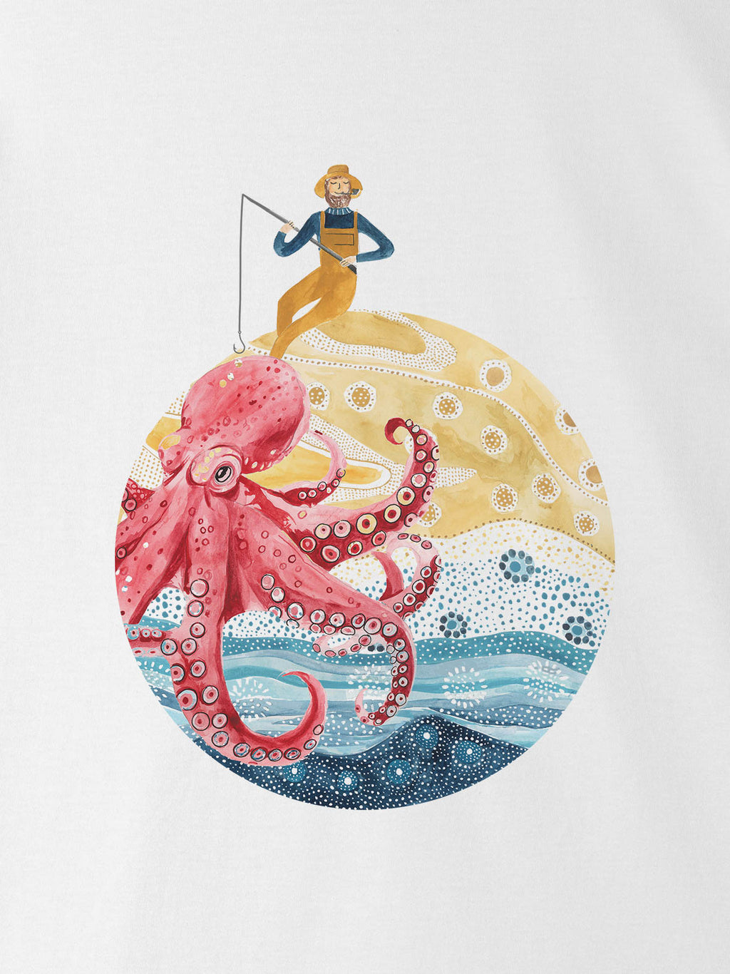 Octopus Moon Ocean - T-Shirts