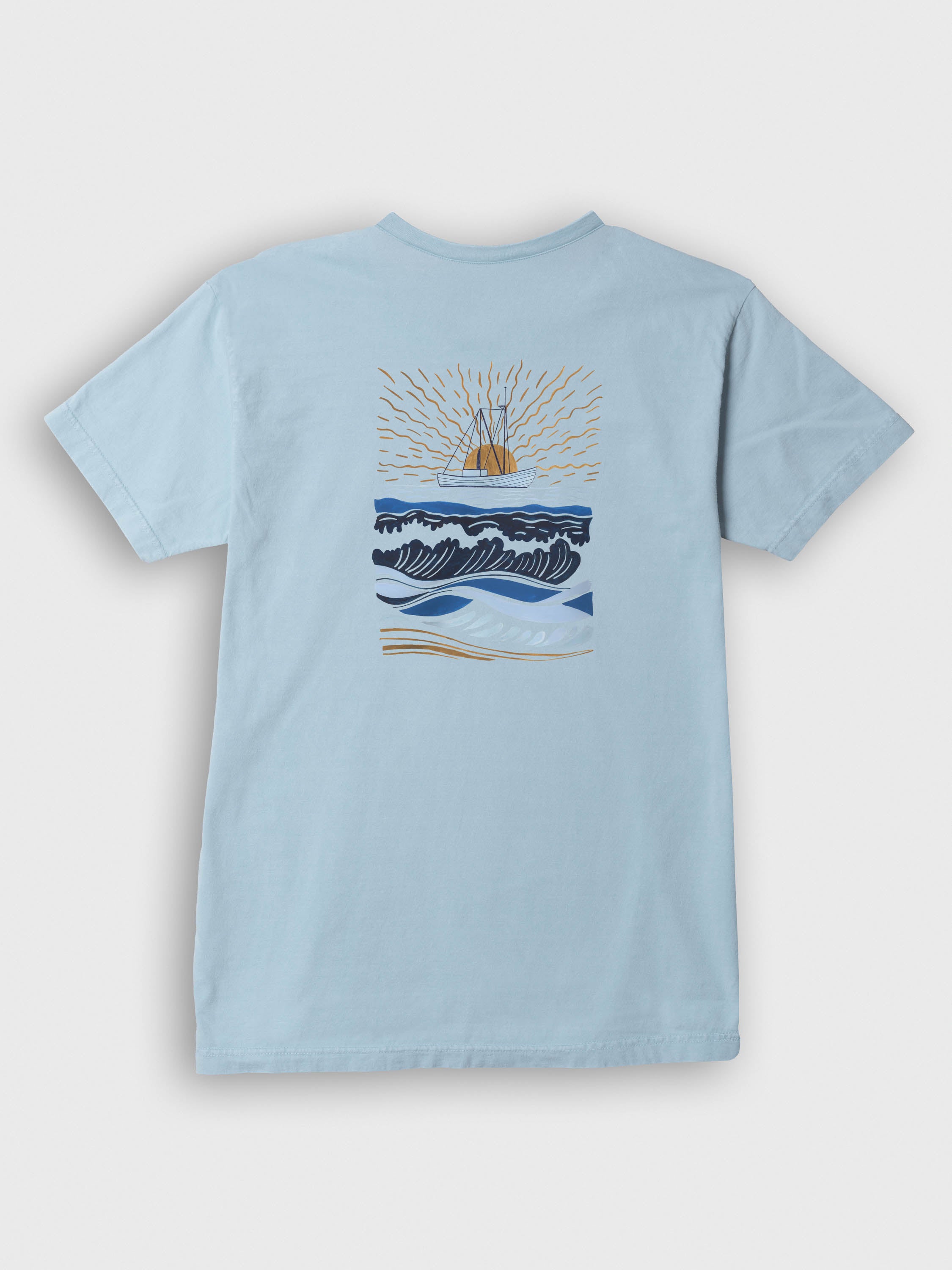 Καλλιτεχνικό Σχέδιο Ιστιοπλοϊκό & Κύματα - Μπλούζες Πετροπλυμένες