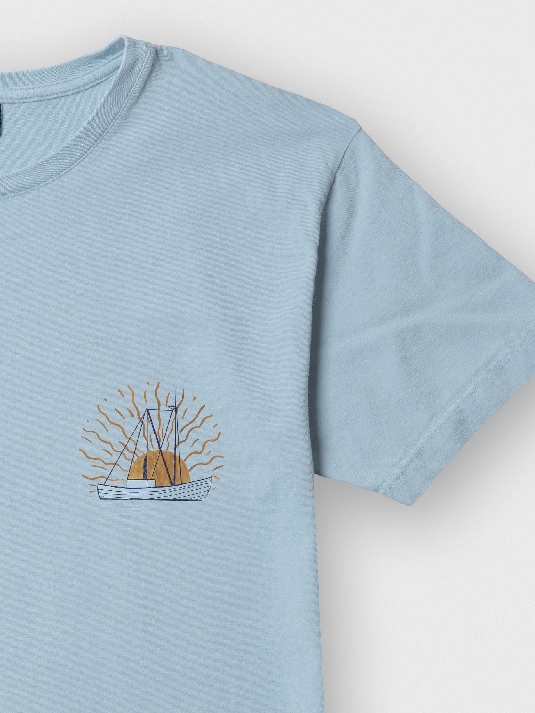 Καλλιτεχνικό Σχέδιο Ιστιοπλοϊκό & Κύματα - Μπλούζες Πετροπλυμένες