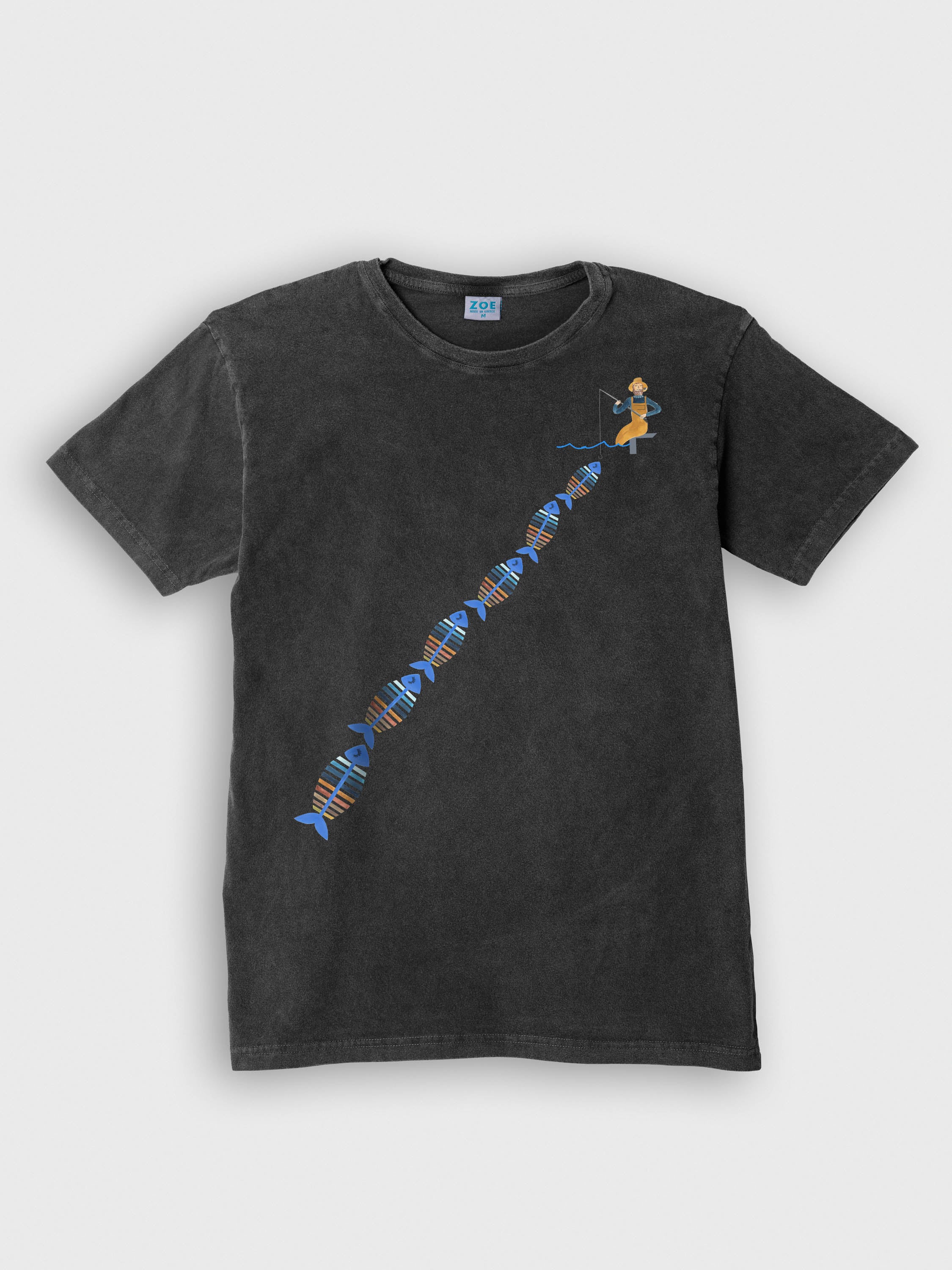 Γραφικό Σχέδιο Windsurfer σε Λωρίδα - Μπλούζες Πετροπλυμένες