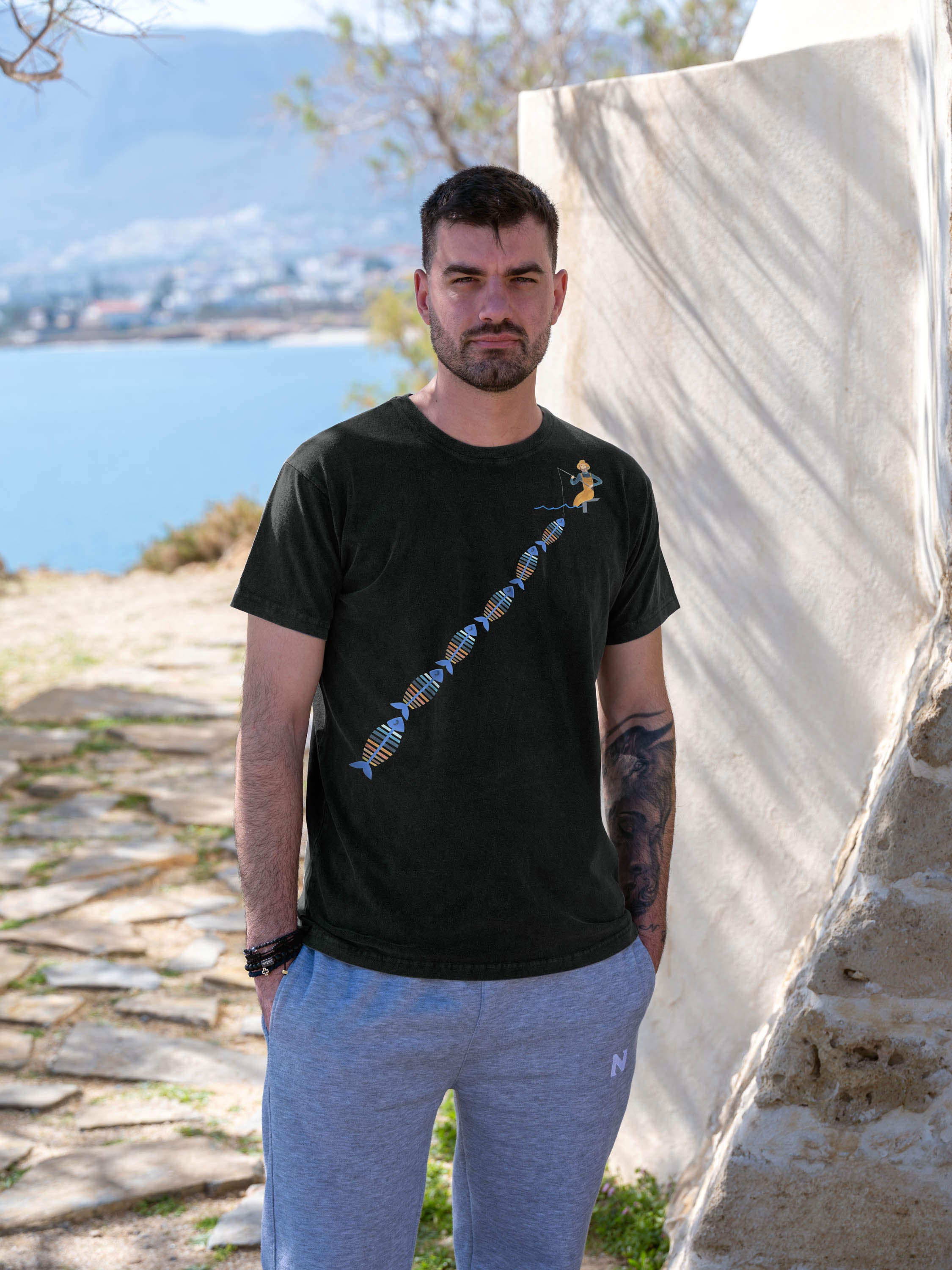 Γραφικό Σχέδιο Windsurfer σε Λωρίδα - Μπλούζες Πετροπλυμένες