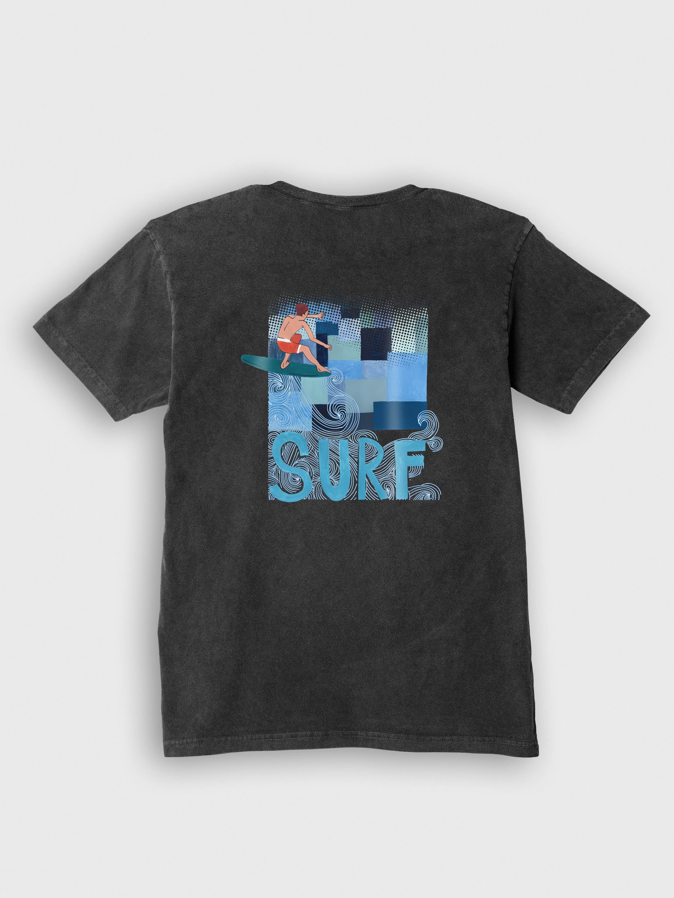 Surf Lifestyle Κολάζ Σχέδιο - Μπλούζες Πετροπλυμένες