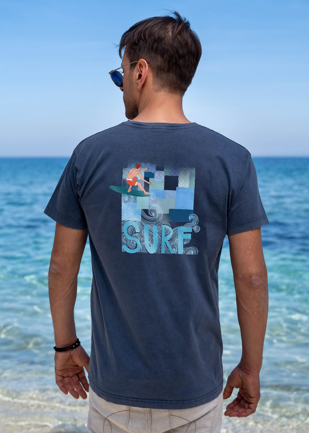 Surf Lifestyle Κολάζ Σχέδιο - Μπλούζες Πετροπλυμένες