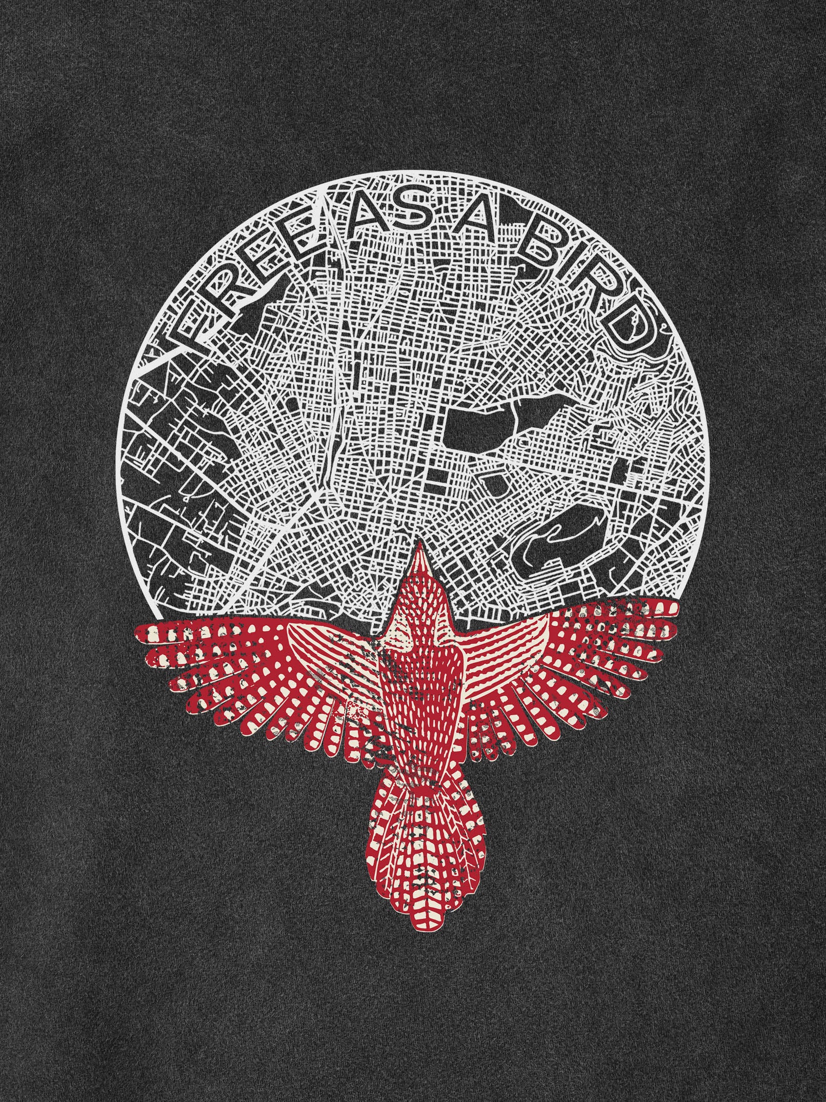 Κόκκινο Πουλί Λαϊκό Καλλιτεχνικό Σχέδιο - Μπλούζες Πετροπλυμένες