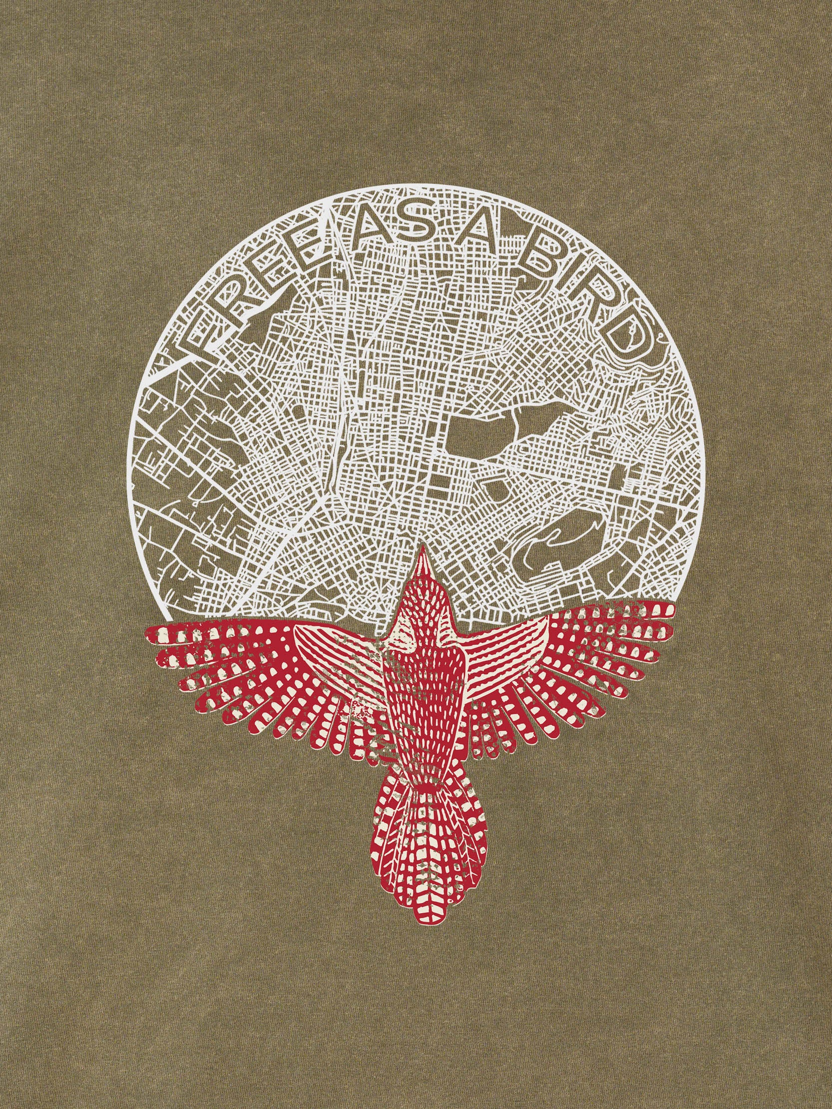 Κόκκινο Πουλί Λαϊκό Καλλιτεχνικό Σχέδιο - Μπλούζες Πετροπλυμένες