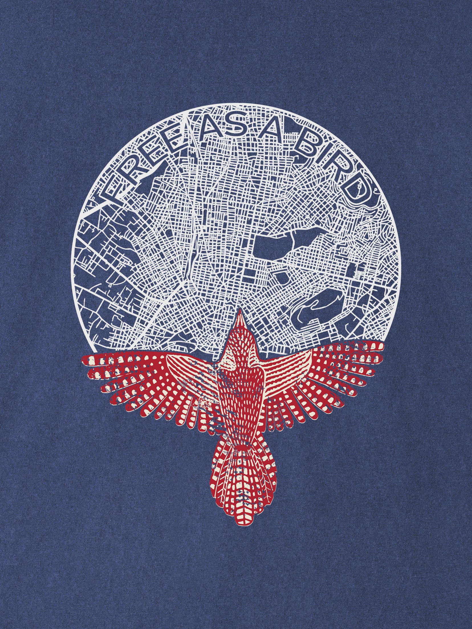 Κόκκινο Πουλί Λαϊκό Καλλιτεχνικό Σχέδιο - Μπλούζες Πετροπλυμένες