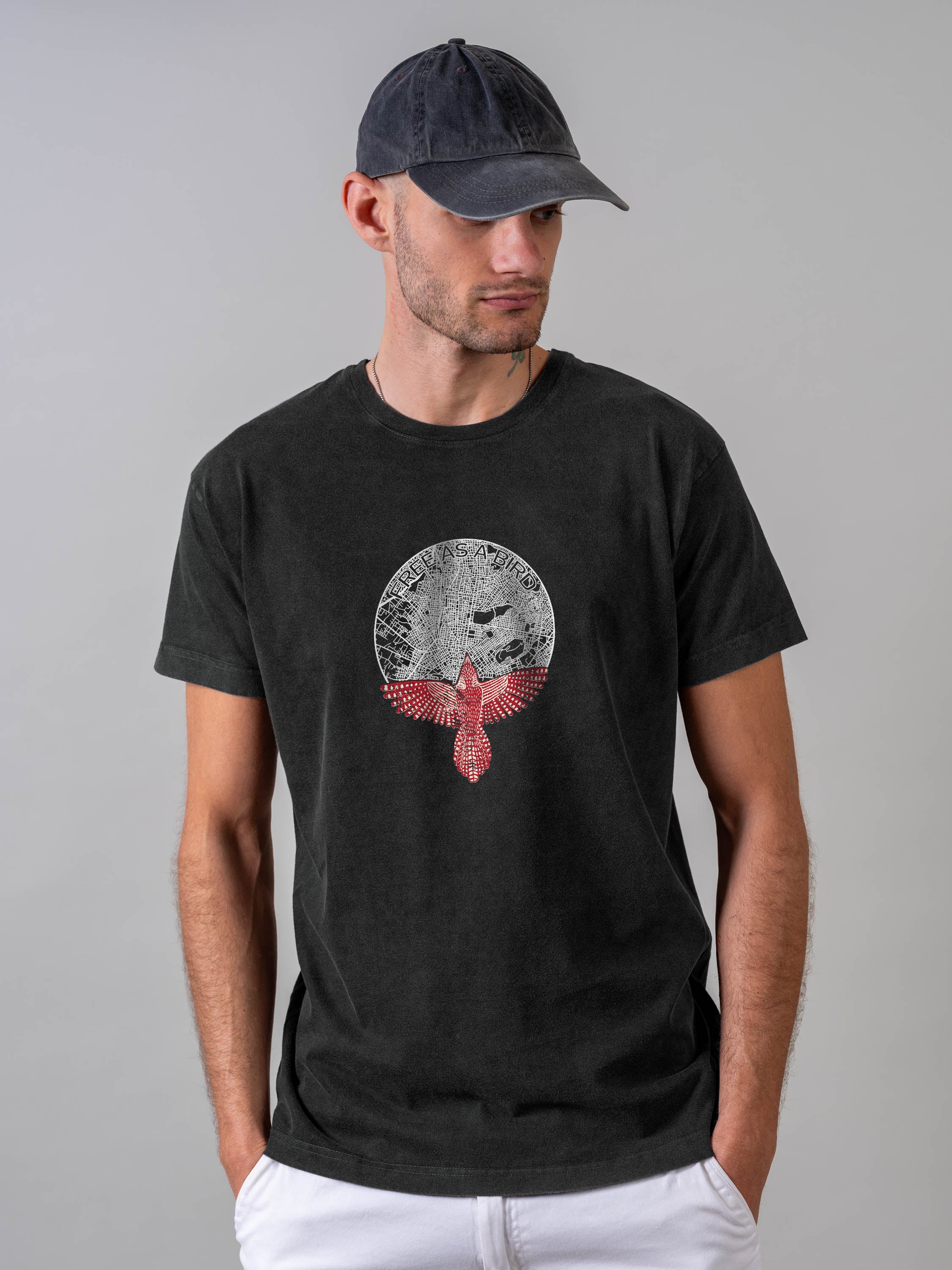 Κόκκινο Πουλί Λαϊκό Καλλιτεχνικό Σχέδιο - Μπλούζες Πετροπλυμένες