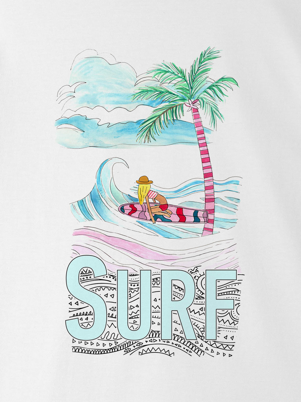 SURF Σκηνή Παραλίας με Φοίνικες - Μπλούζες