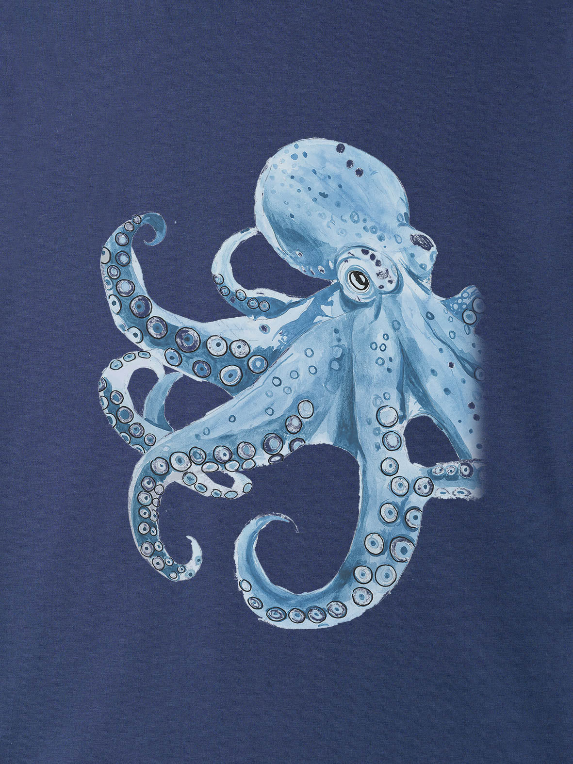 Μπλε Χταπόδι Υδατογραφία - Μπλούζες