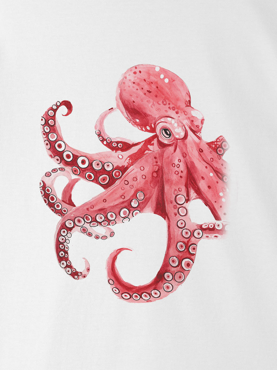 Κόκκινο Χταπόδι Υδατογραφία - Μπλούζες
