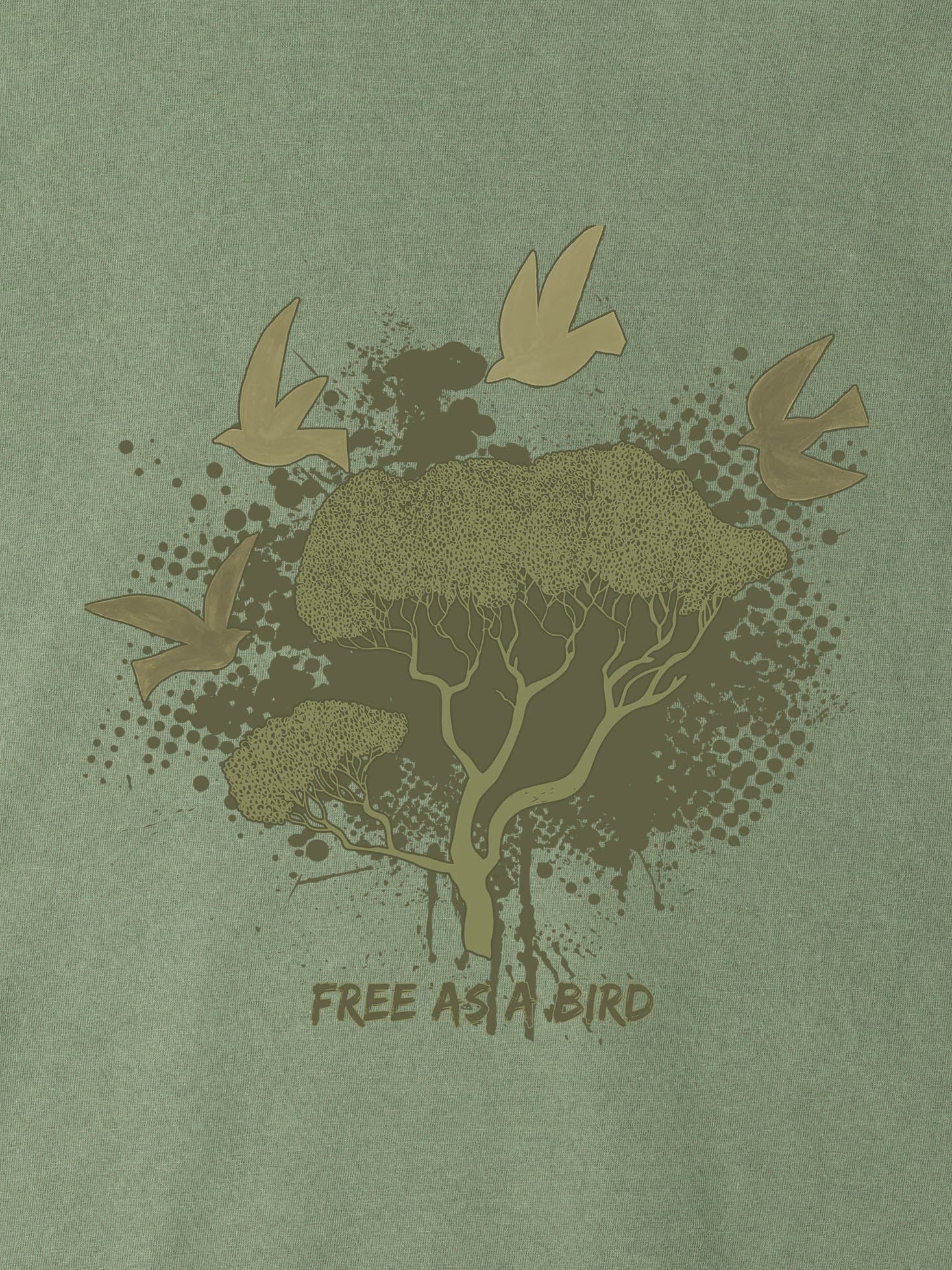 “Free as a Bird” Σχέδιο Δέντρο - Μπλούζες Πετροπλυμένες