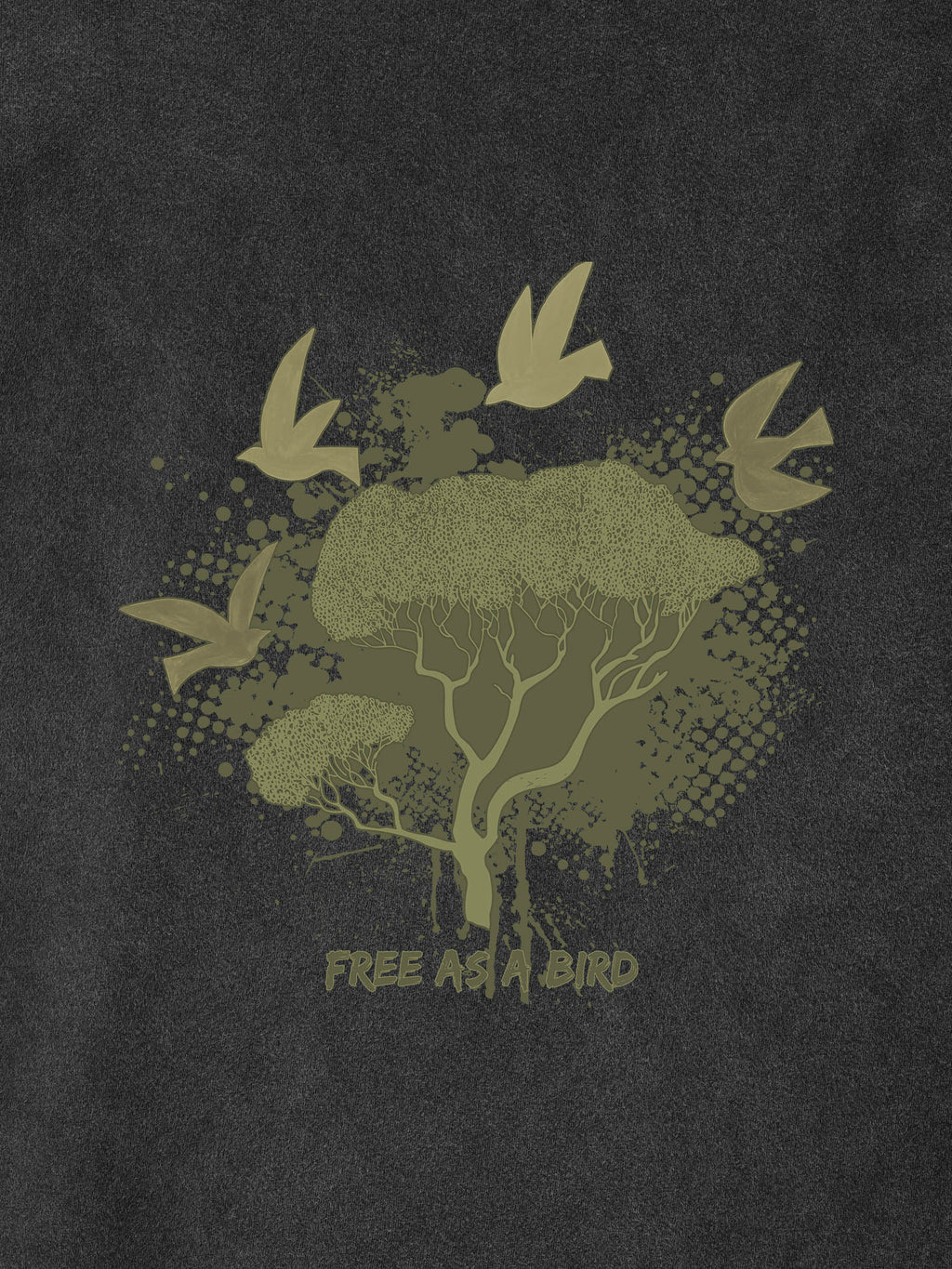 “Free as a Bird” Σχέδιο Δέντρο - Μπλούζες Πετροπλυμένες