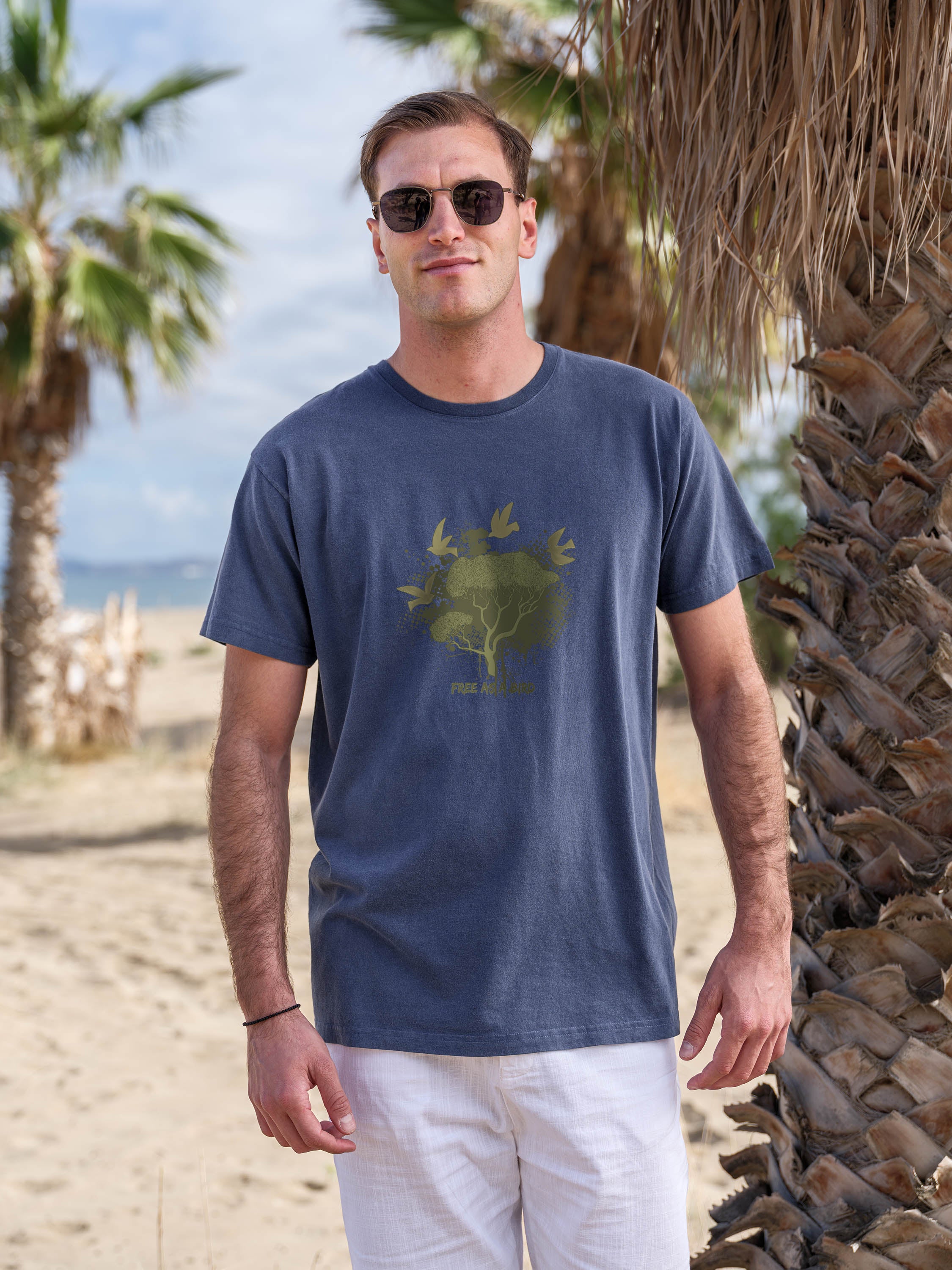 “Free as a Bird” Σχέδιο Δέντρο - Μπλούζες Πετροπλυμένες